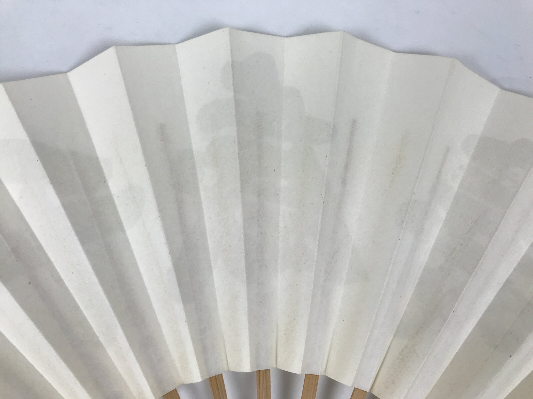 Japanese Paper Folding Fan Sensu Vtg Kanji Flowers Long Life Bamboo Frame 4D994