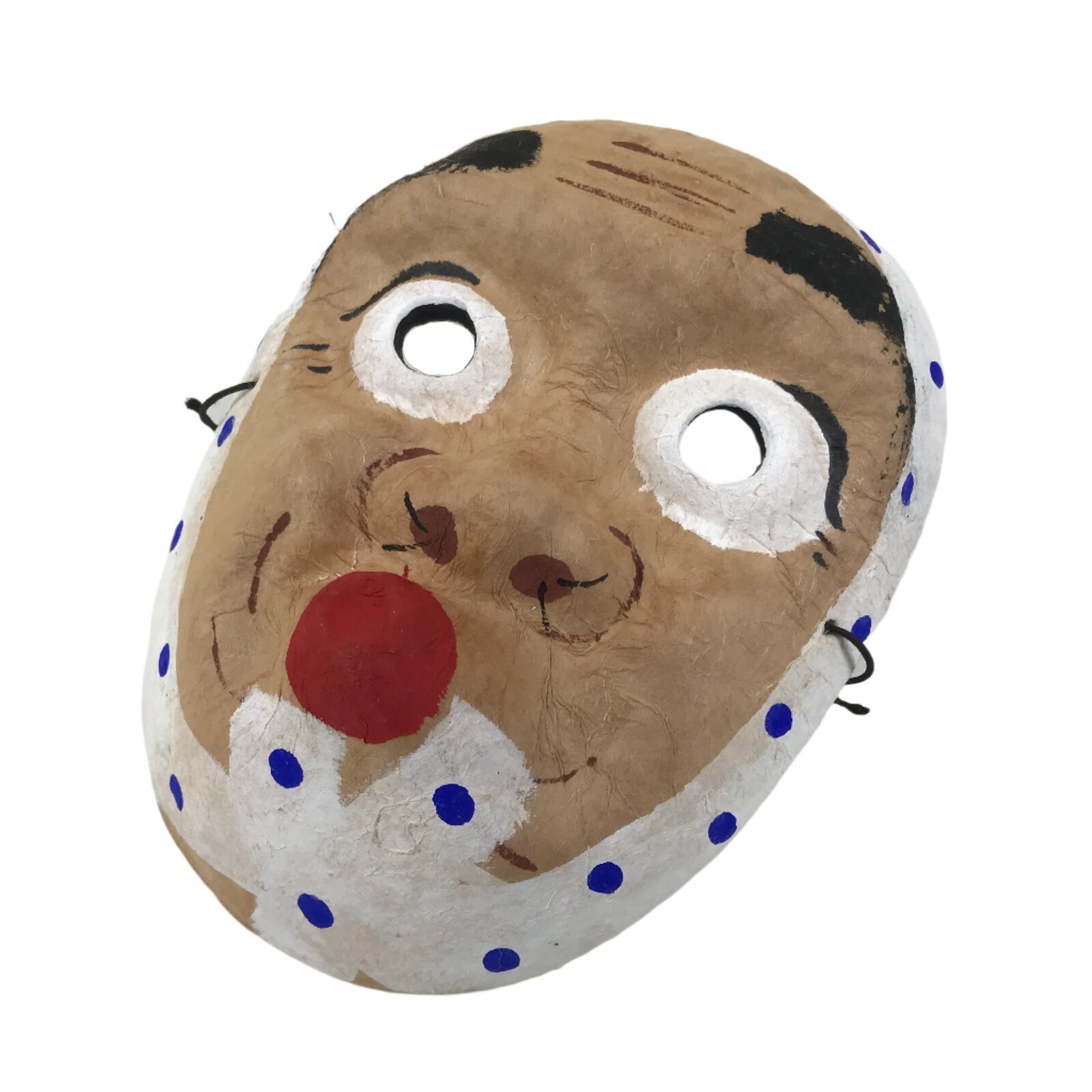 Japanese Paper Mache Noh Mask Hyottoko Vtg Comical Nohmen Kagura Dance OM72