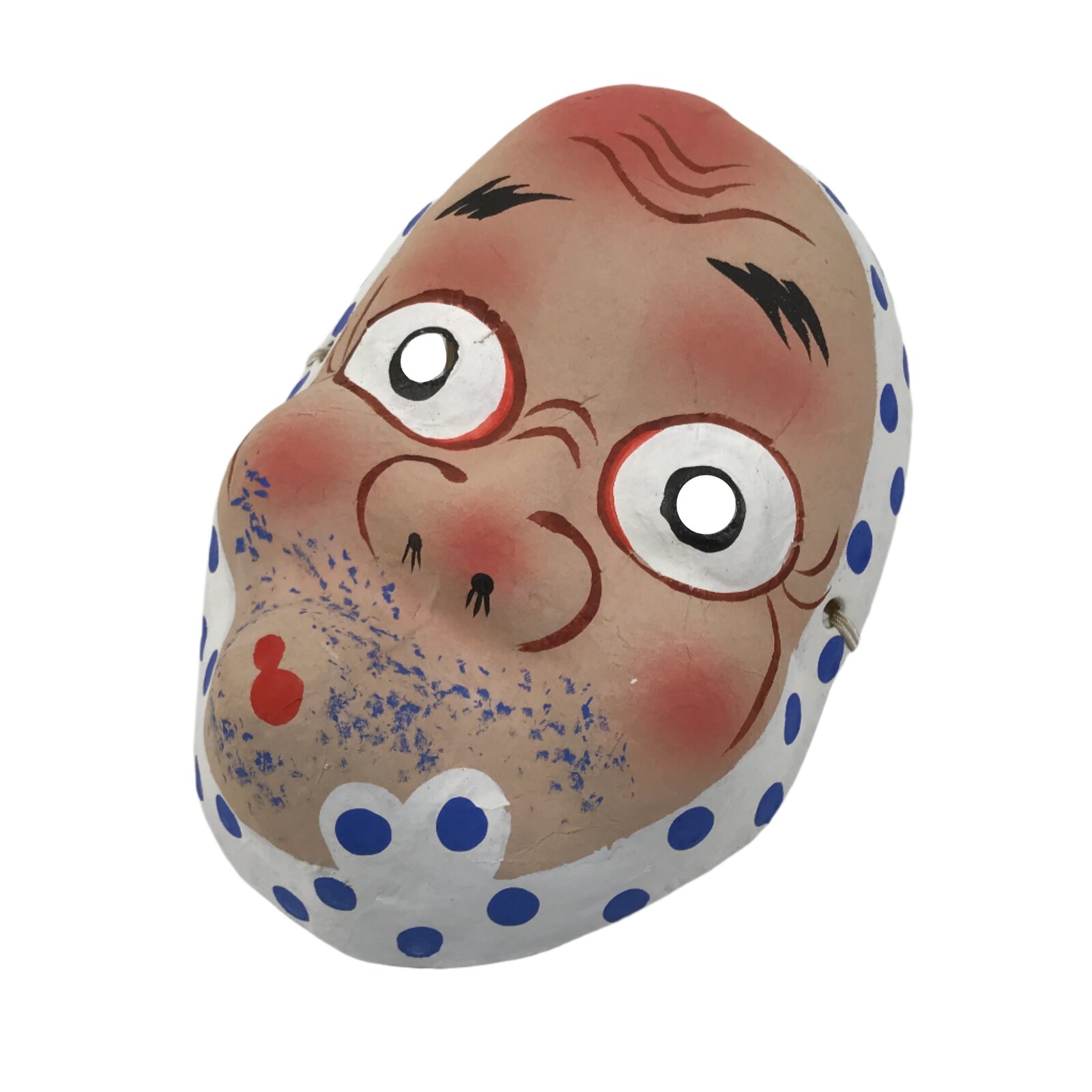 Japanese Paper Mache Noh Mask Hyottoko Vtg Comical Nohmen Kagura Dance OM73