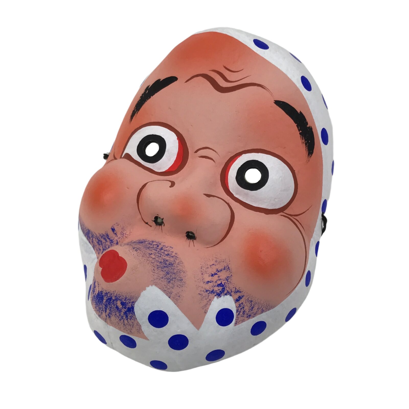 Japanese Paper Mache Noh Mask Hyottoko Vtg Comical Nohmen Kagura Dance OM74