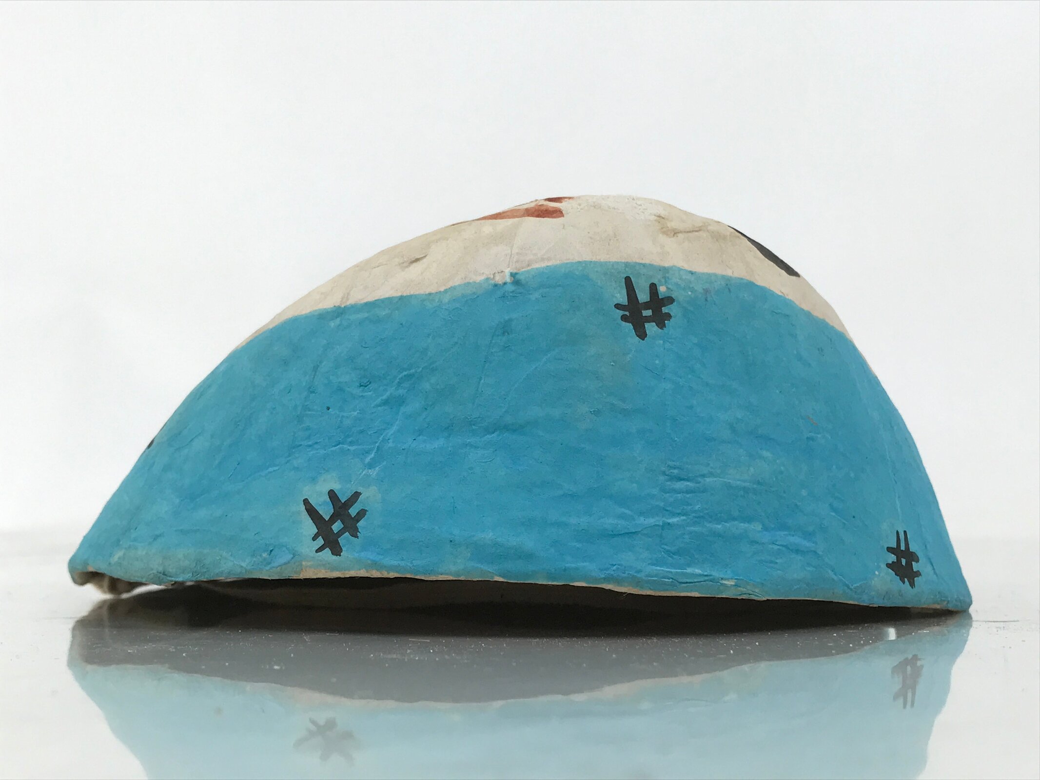 Japanese Paper Mache Noh Mask Hyottoko Vtg Comical Nohmen Kagura Dance OM75