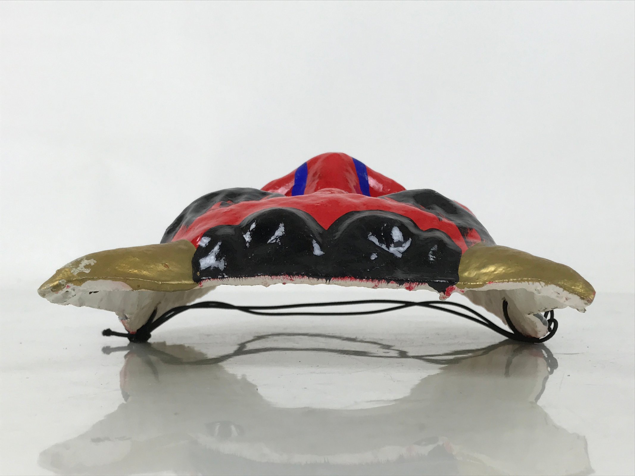 Japanese Paper Mache Oni Noh Mask Vtg Setsubun Ogre Nohmen Kagura Red OM84