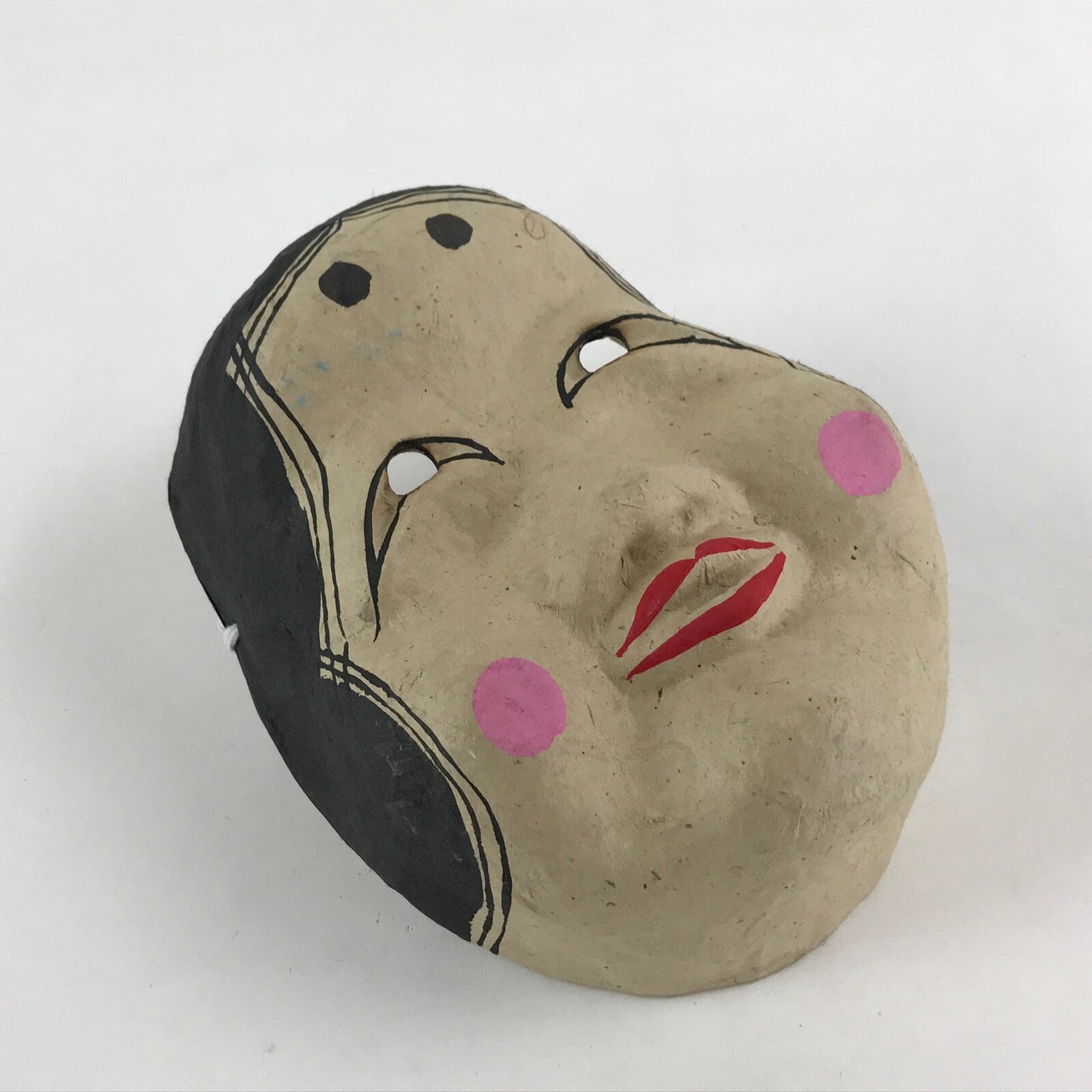 Japanese Paper Mask Okame Vtg Dance Festival Show Performance Room Decor OM33