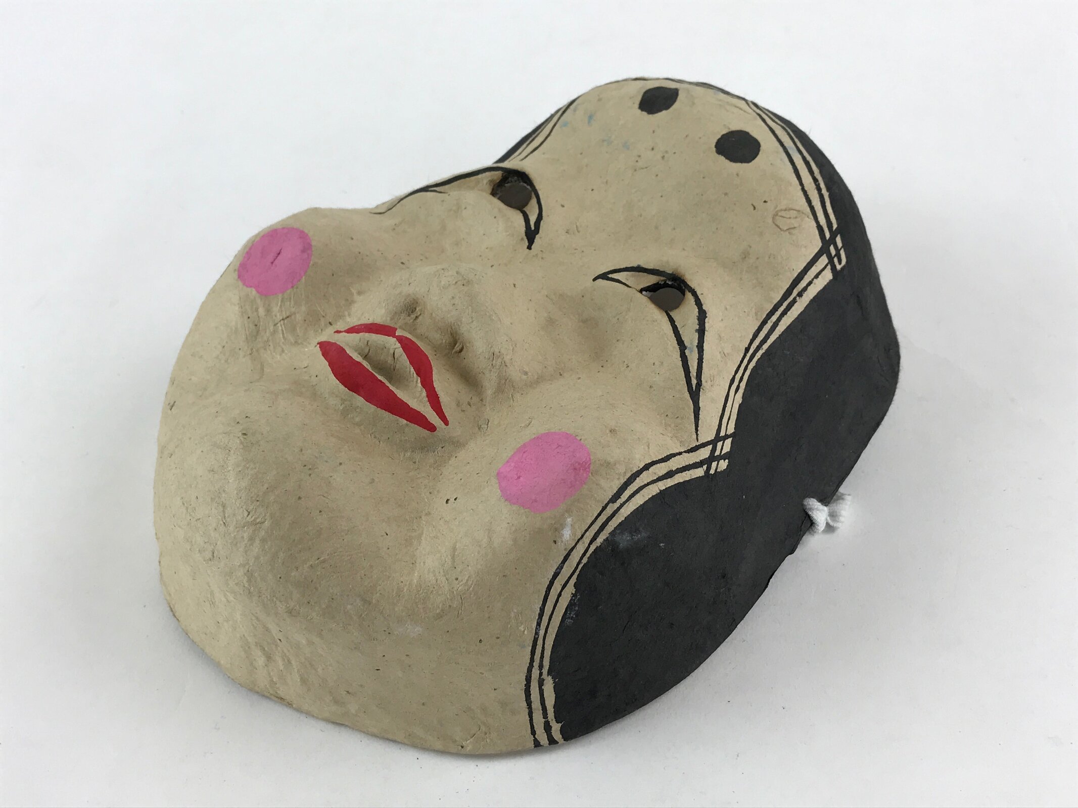 Japanese Paper Mask Okame Vtg Dance Festival Show Performance Room Decor OM33