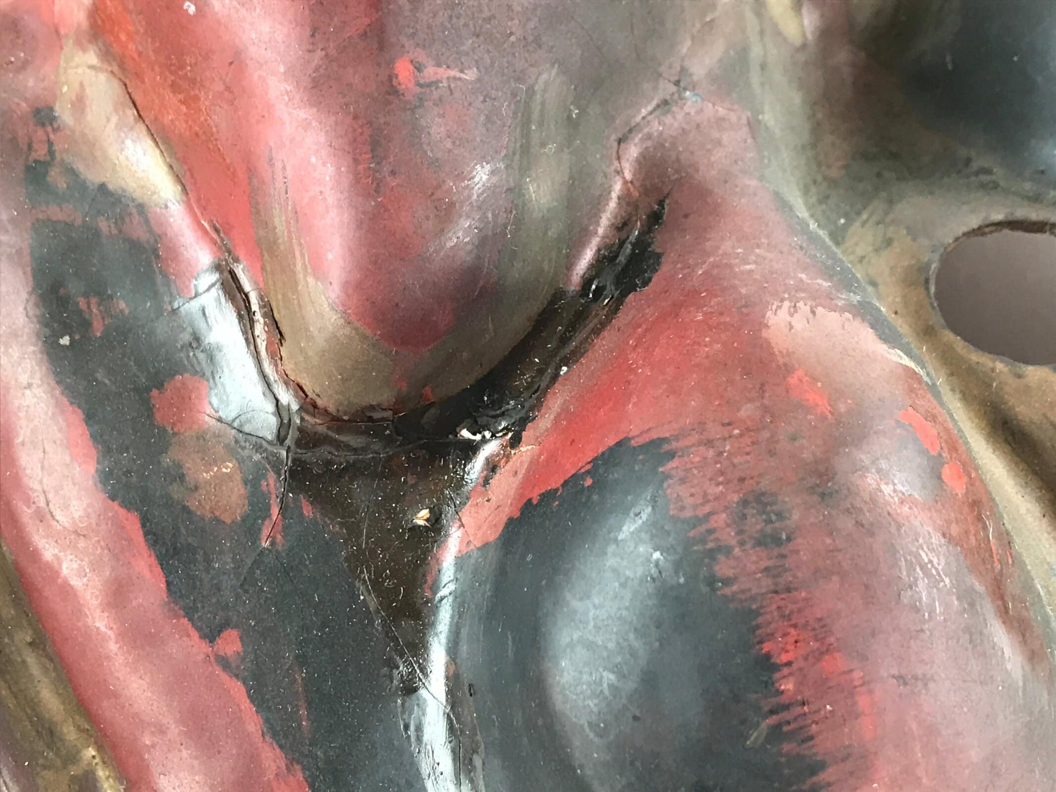 Japanese Paper Tengu Mask Vtg Dance Festival Show Performance Room Decor OM35