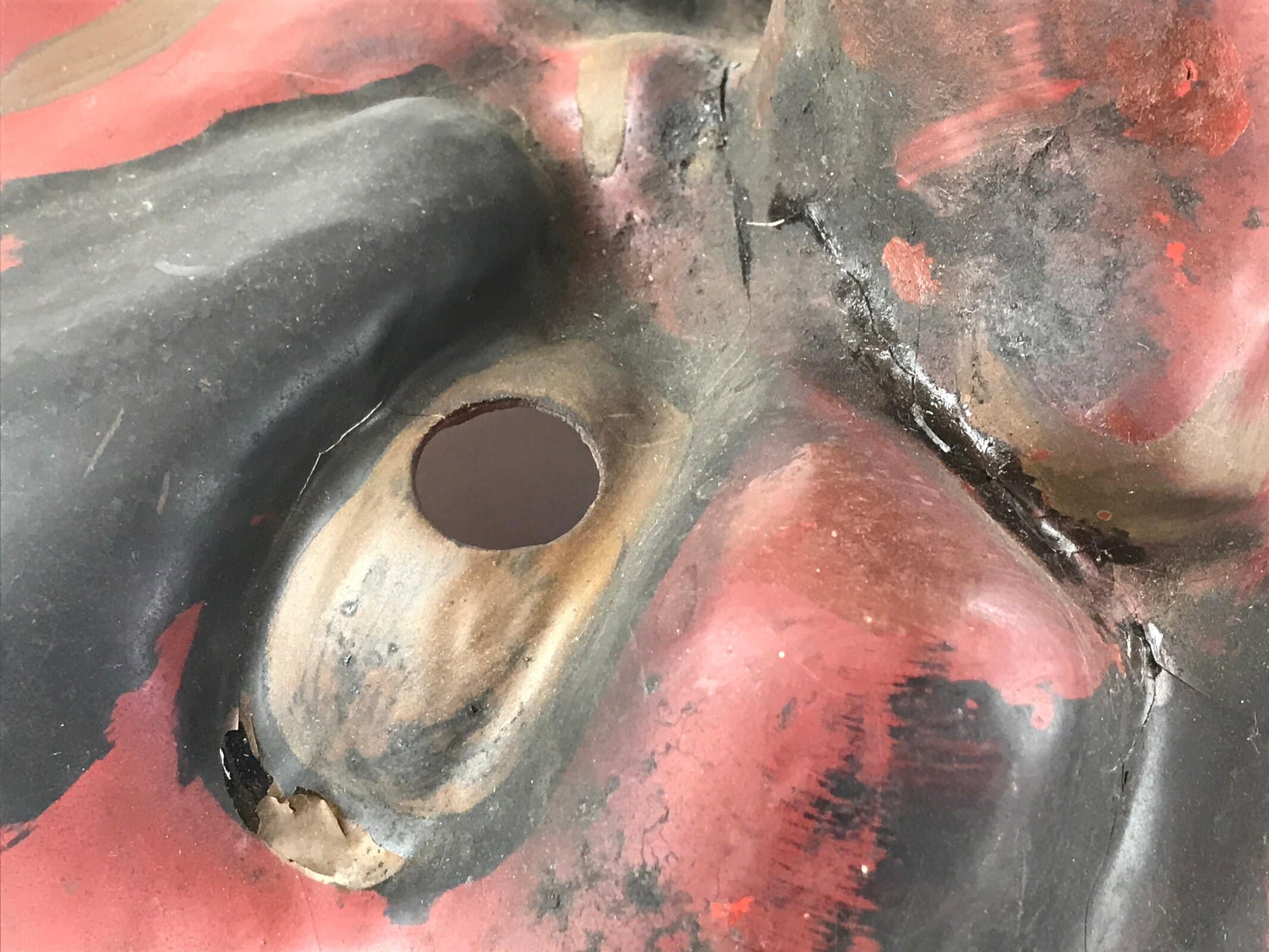 Japanese Paper Tengu Mask Vtg Dance Festival Show Performance Room Decor OM35