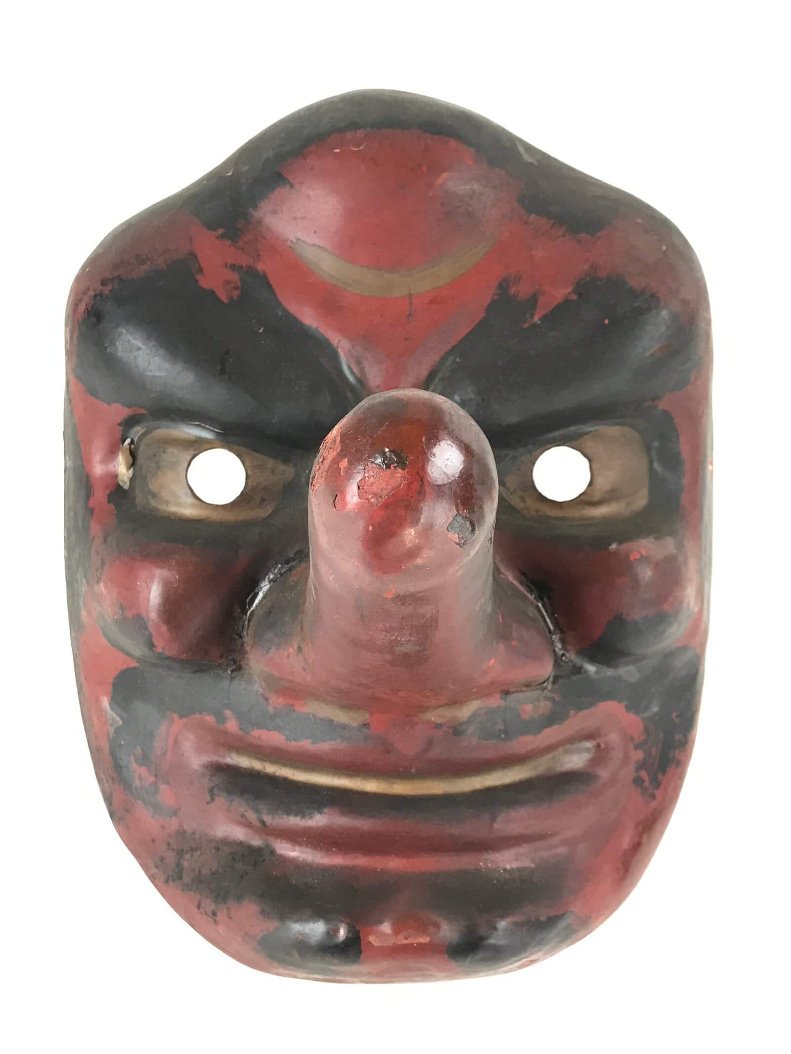 Japanese Paper Tengu Mask Vtg Dance Festival Show Performance Room Decor OM35