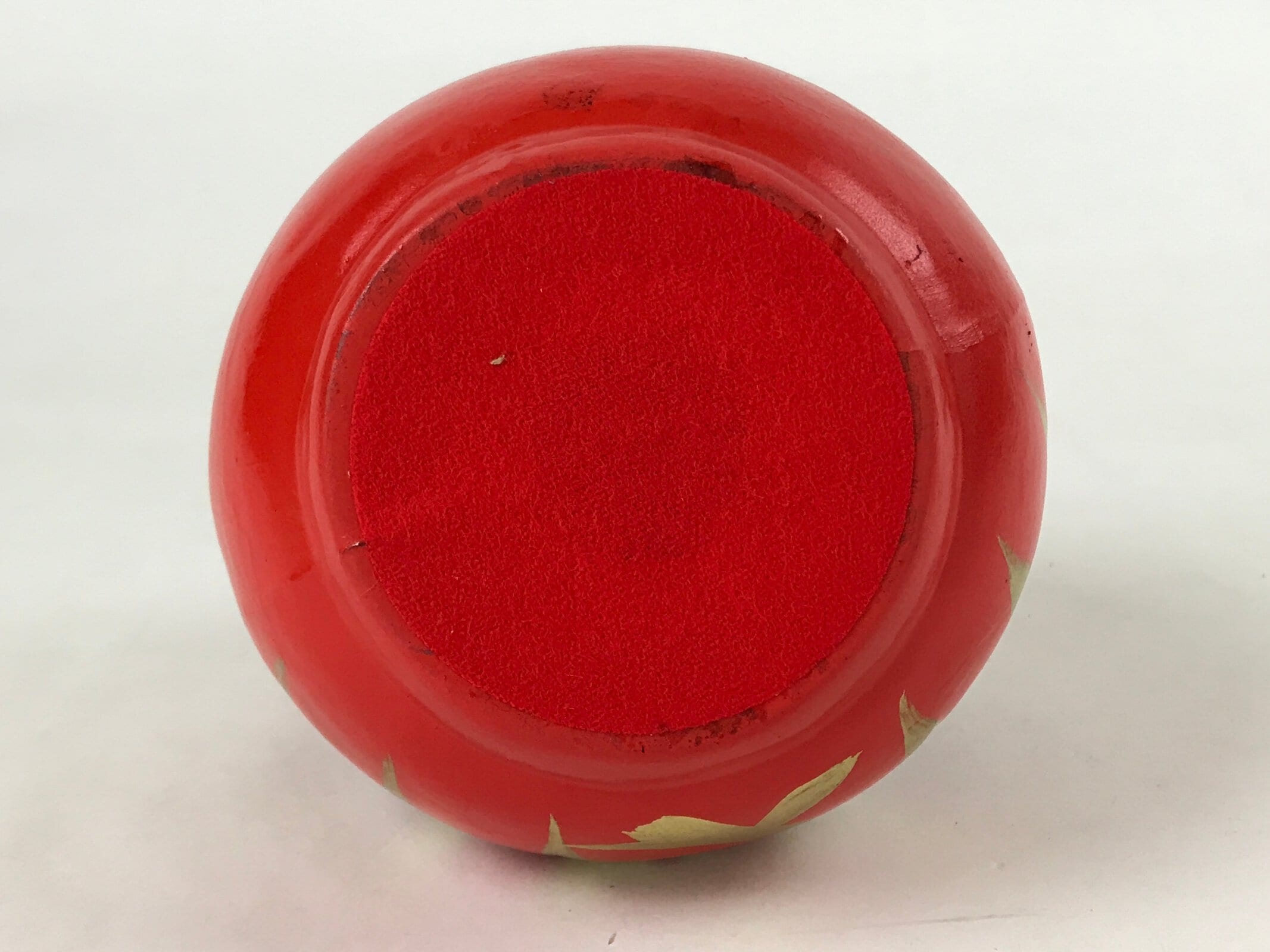 Japanese Papier-Mâché Daruma Figure Vtg Hariko Round Red Lucky Charm BD971