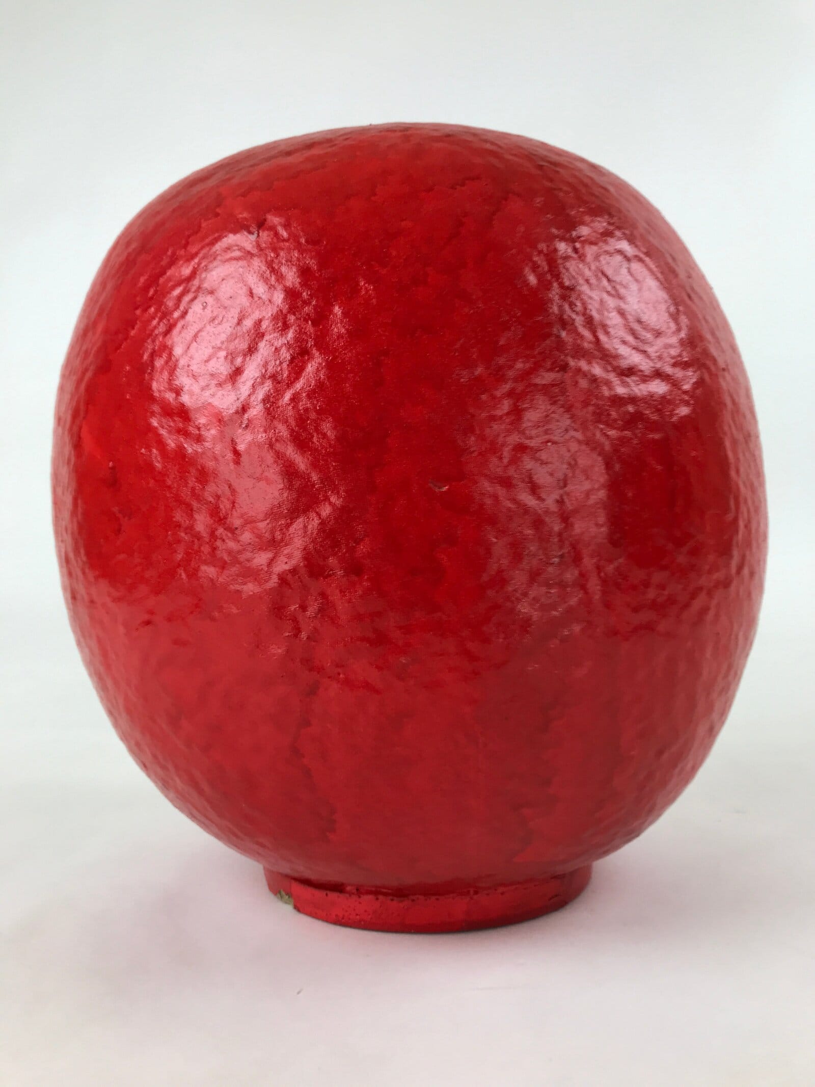 Japanese Papier-Mâché Daruma Statue Vtg Hariko Round Red Lucky Charm BD970