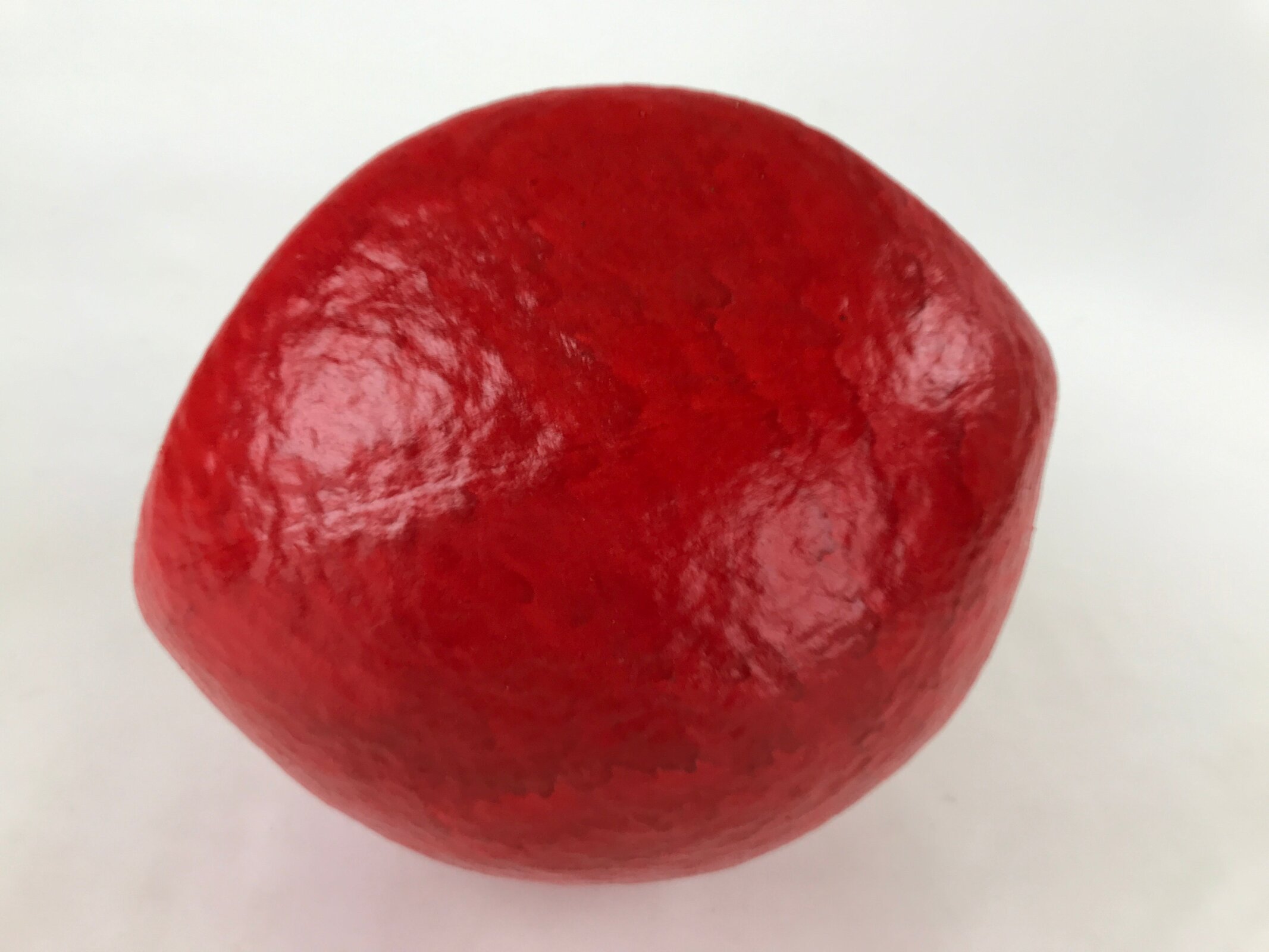 Japanese Papier-Mâché Daruma Statue Vtg Hariko Round Red Lucky Charm BD970