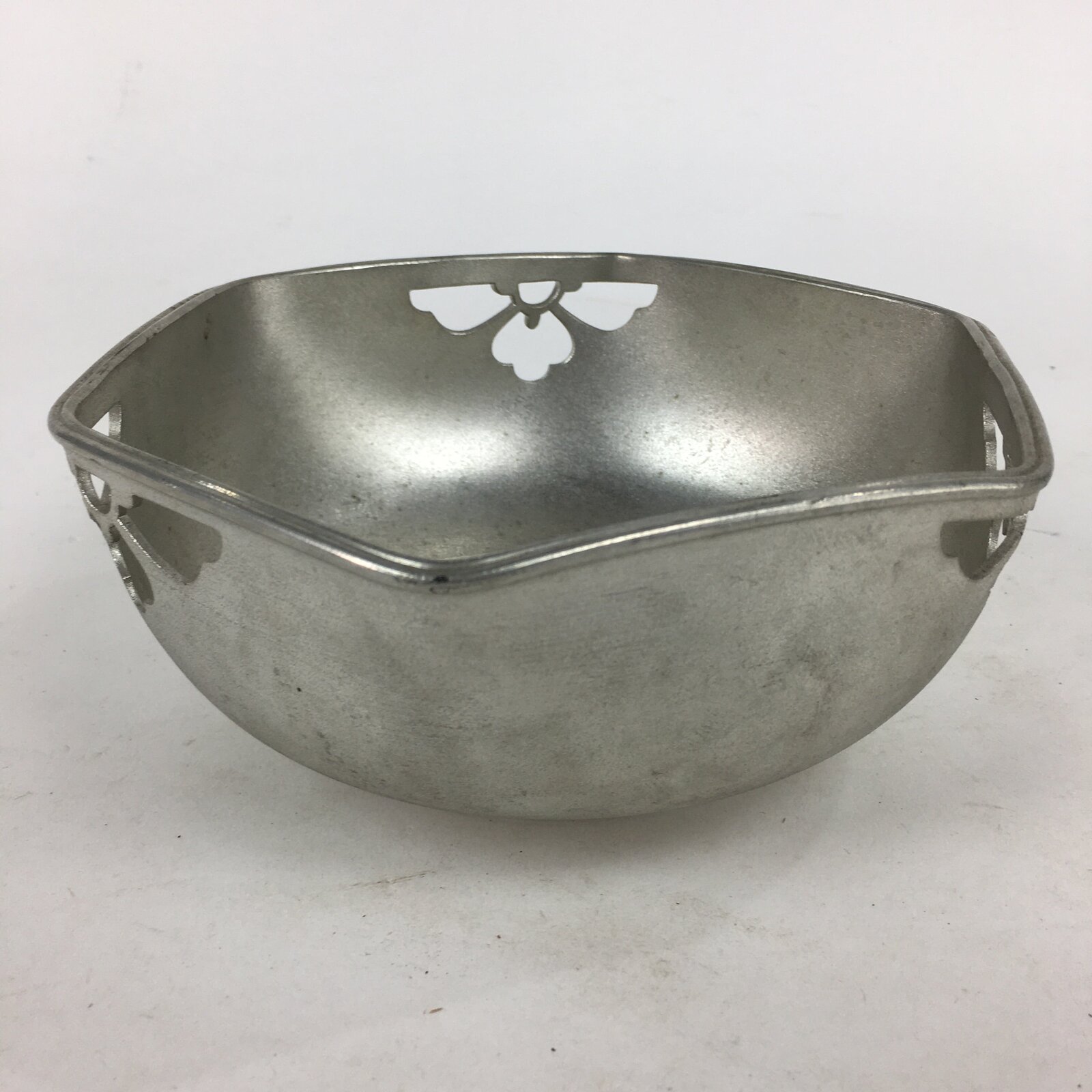 Japanese Pewter Snack Bowl Vtg Kashiki Tea Ceremony Mount Fuji Scenery T90
