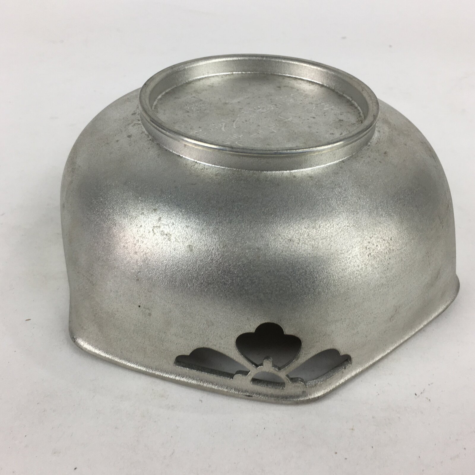 Japanese Pewter Snack Bowl Vtg Kashiki Tea Ceremony Mount Fuji Scenery T90