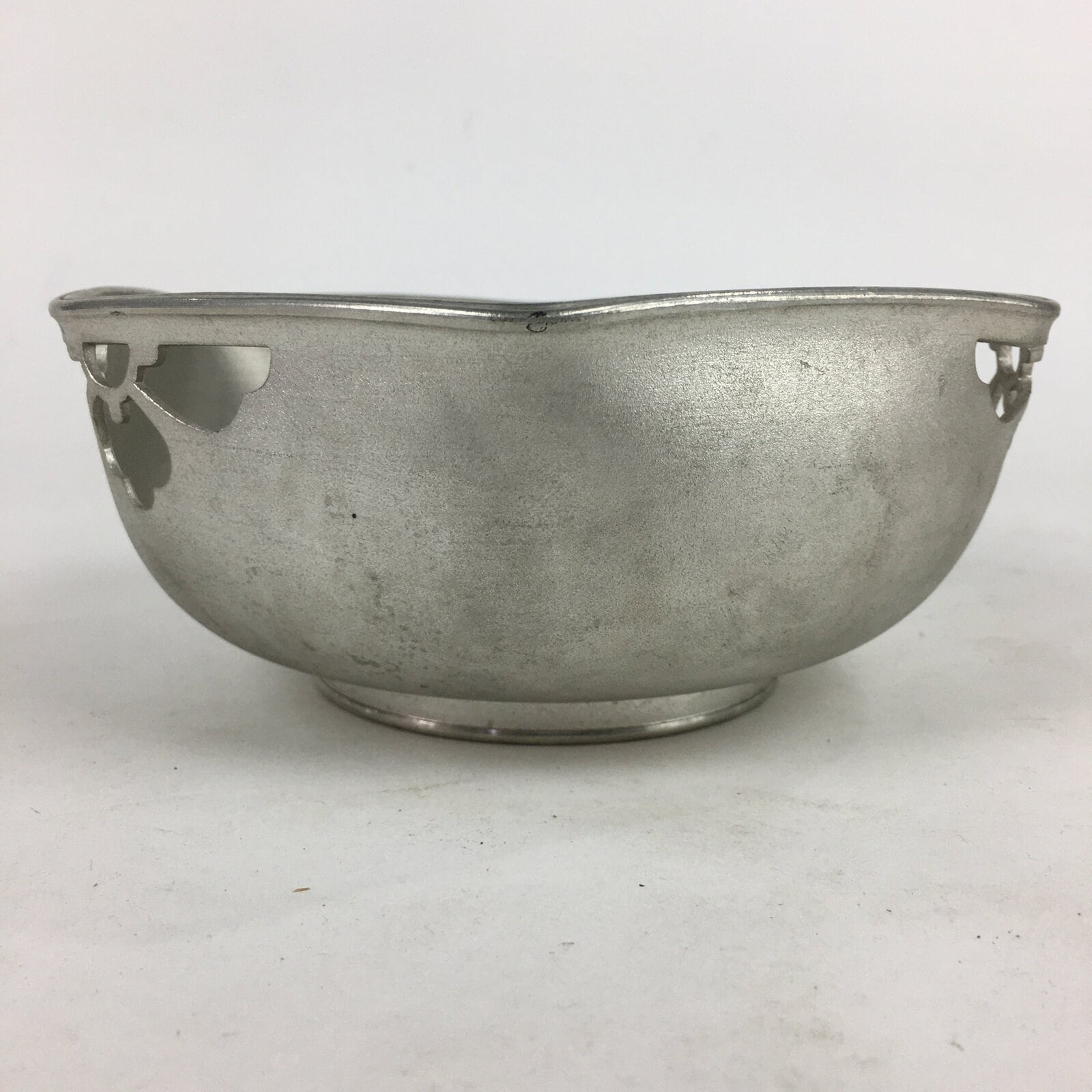 Japanese Pewter Snack Bowl Vtg Kashiki Tea Ceremony Mount Fuji Scenery T90
