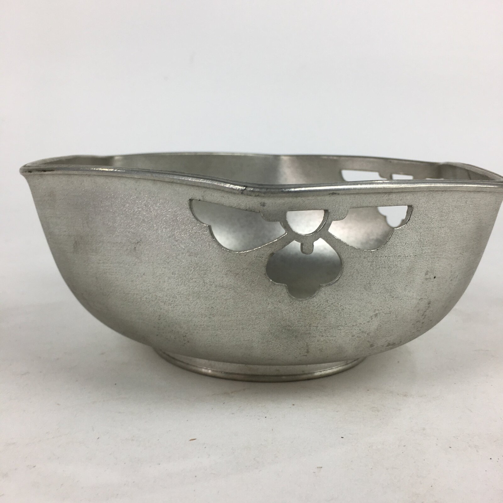 Japanese Pewter Snack Bowl Vtg Kashiki Tea Ceremony Mount Fuji Scenery T90