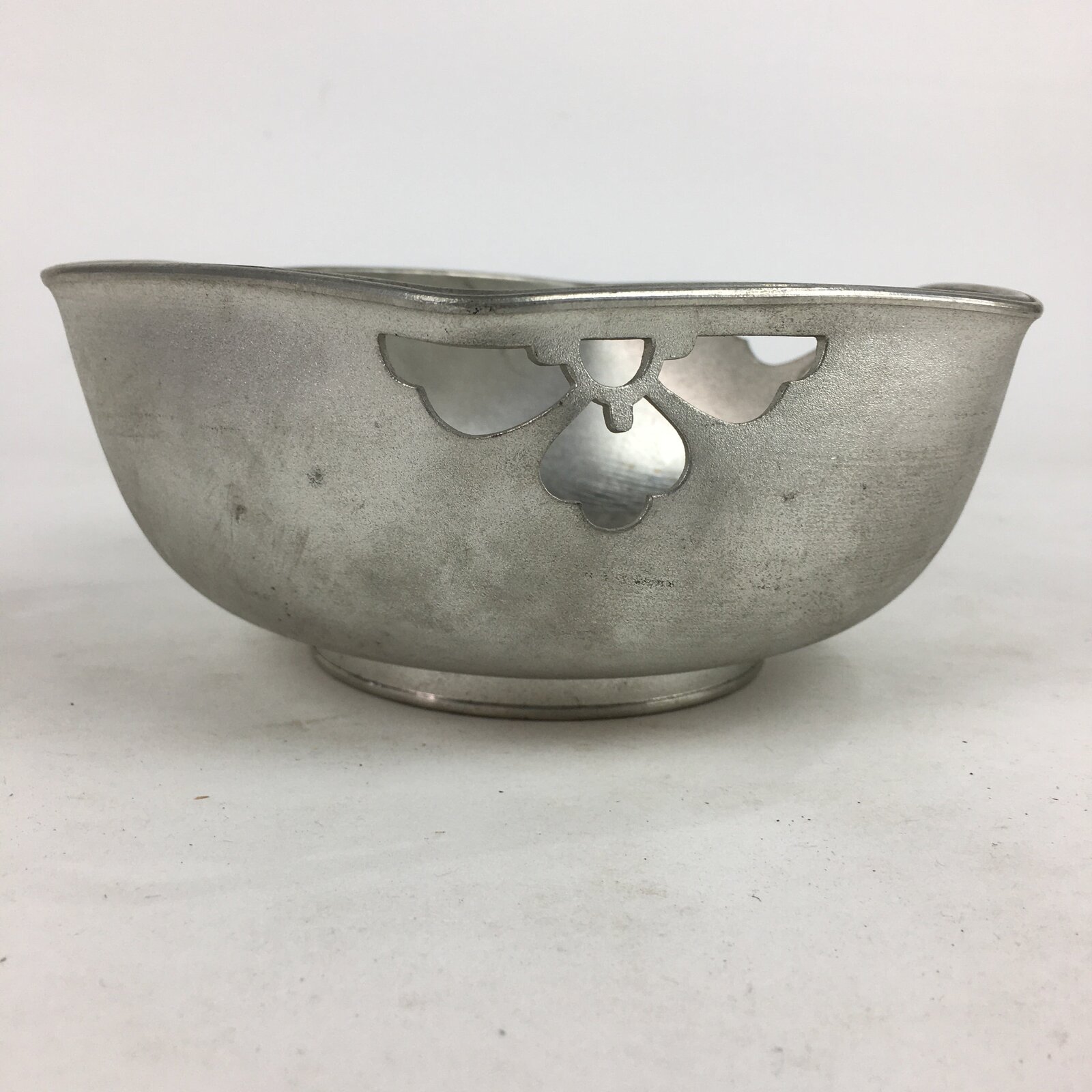 Japanese Pewter Snack Bowl Vtg Kashiki Tea Ceremony Mount Fuji Scenery T90