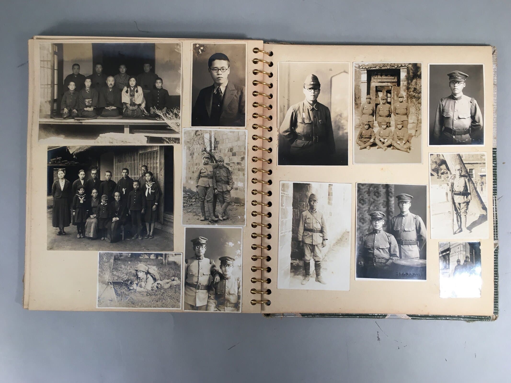 Japanese Photo Album Vtg 129pc Group Military Wedding Kimono Portrait AB96