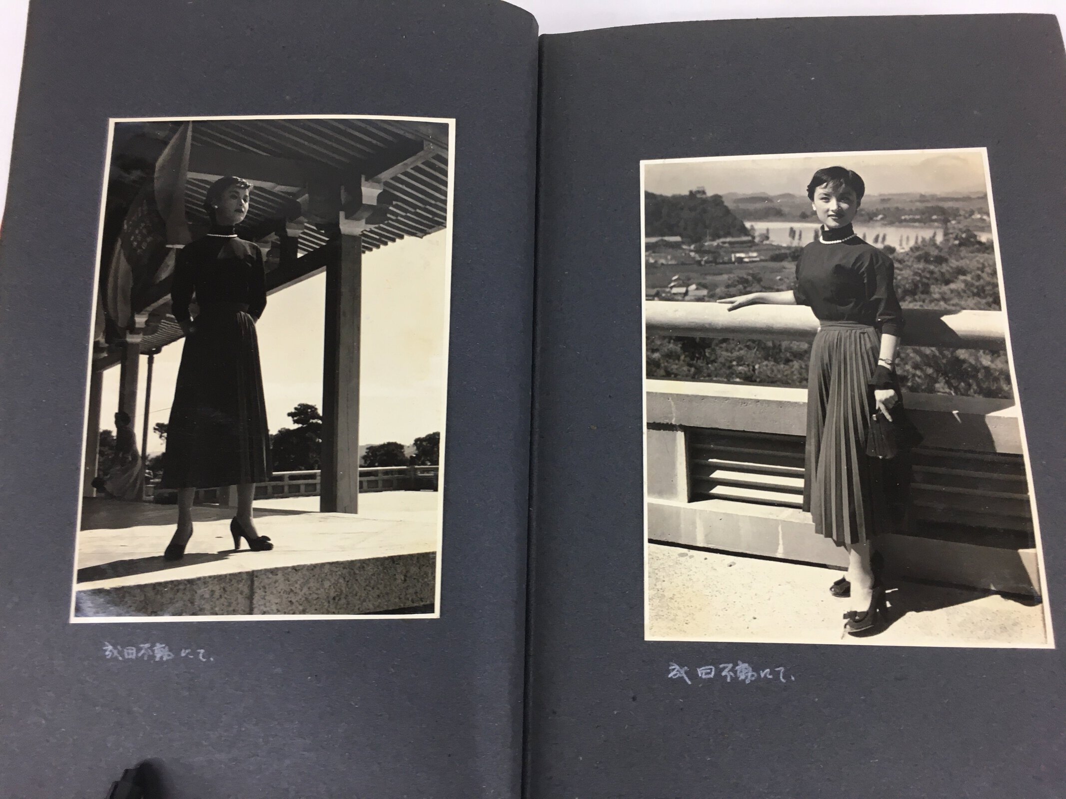 Japanese Photo Album Vtg 62pc C1954 Cute Swimsuit Girl Train Wedding AB107