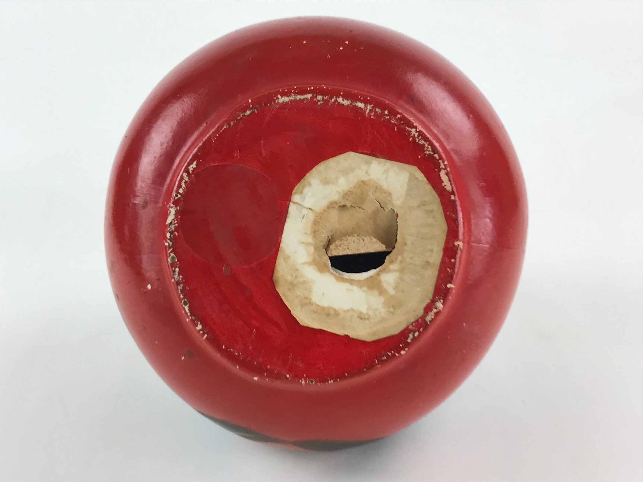 Japanese Plaster Daruma Piggy Bank Saving Box Vtg Figurine Red Auspicious BD912