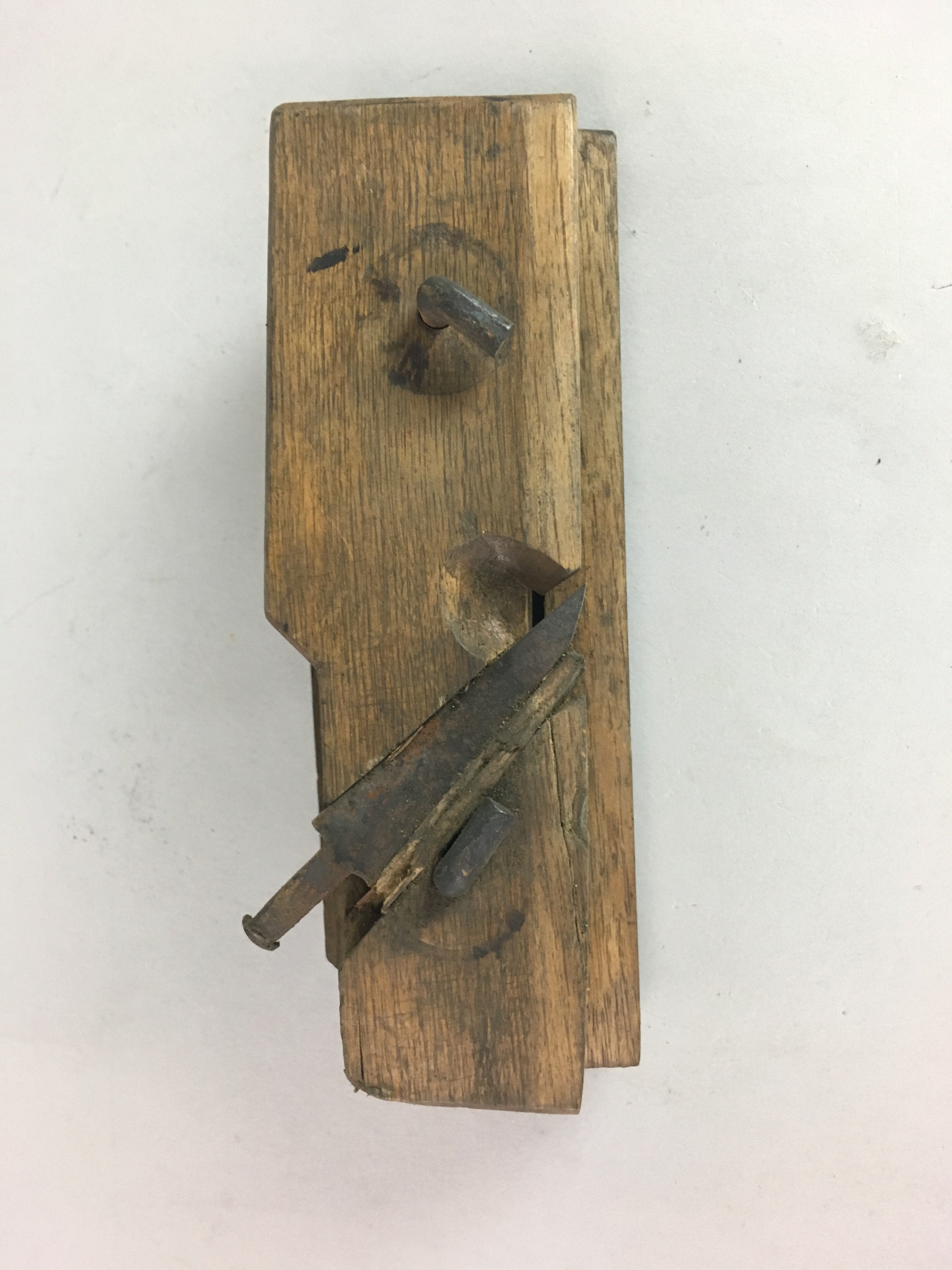 Japanese Plough Hand Plane Vtg Shakuri Kanna Wood Steel 6mm blade Tool K318