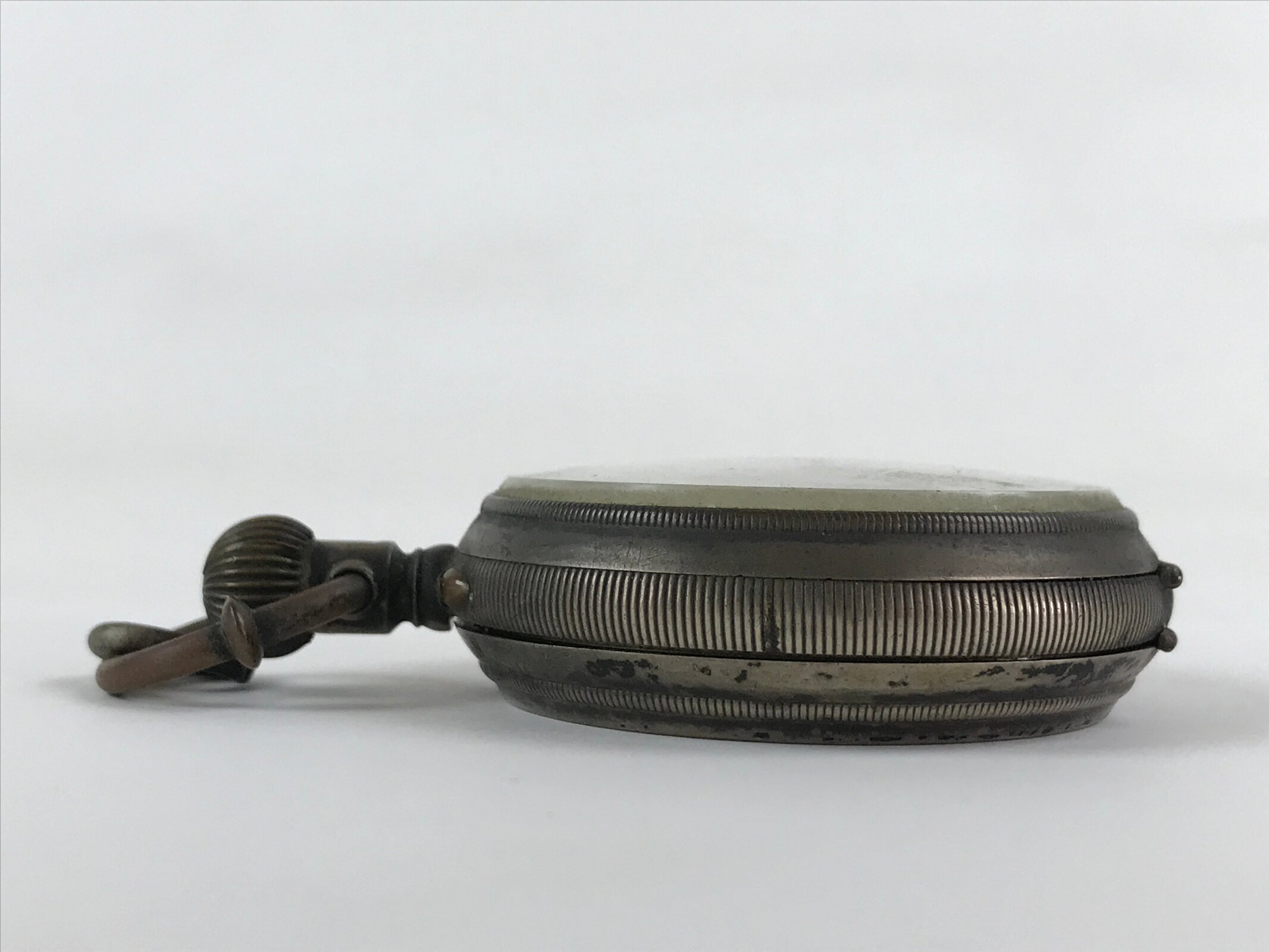 Japanese Pocket Watch Vtg Kaichu-Dokei Open Face Type Standard Style Silver JK54