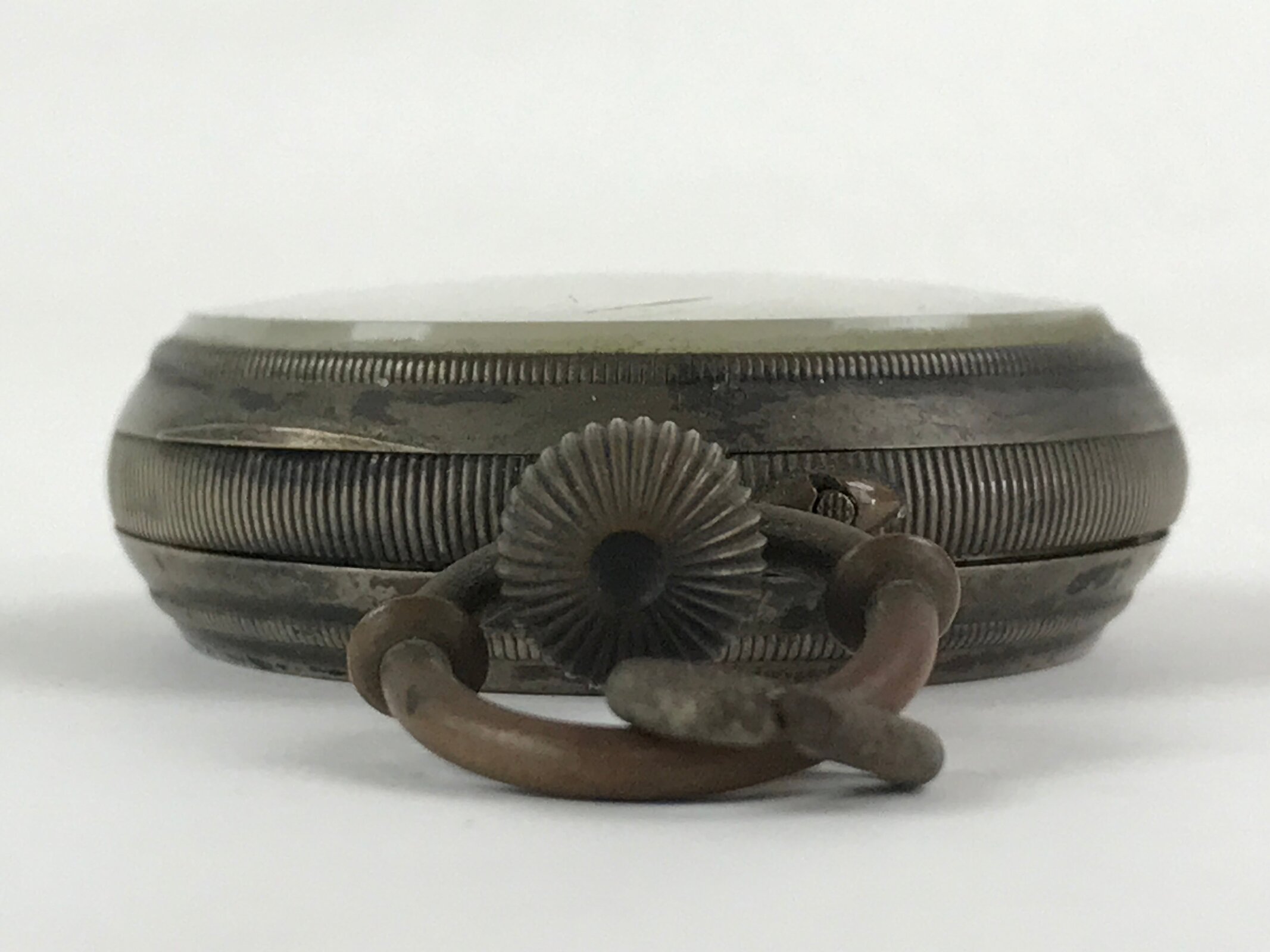 Japanese Pocket Watch Vtg Kaichu-Dokei Open Face Type Standard Style Silver JK54