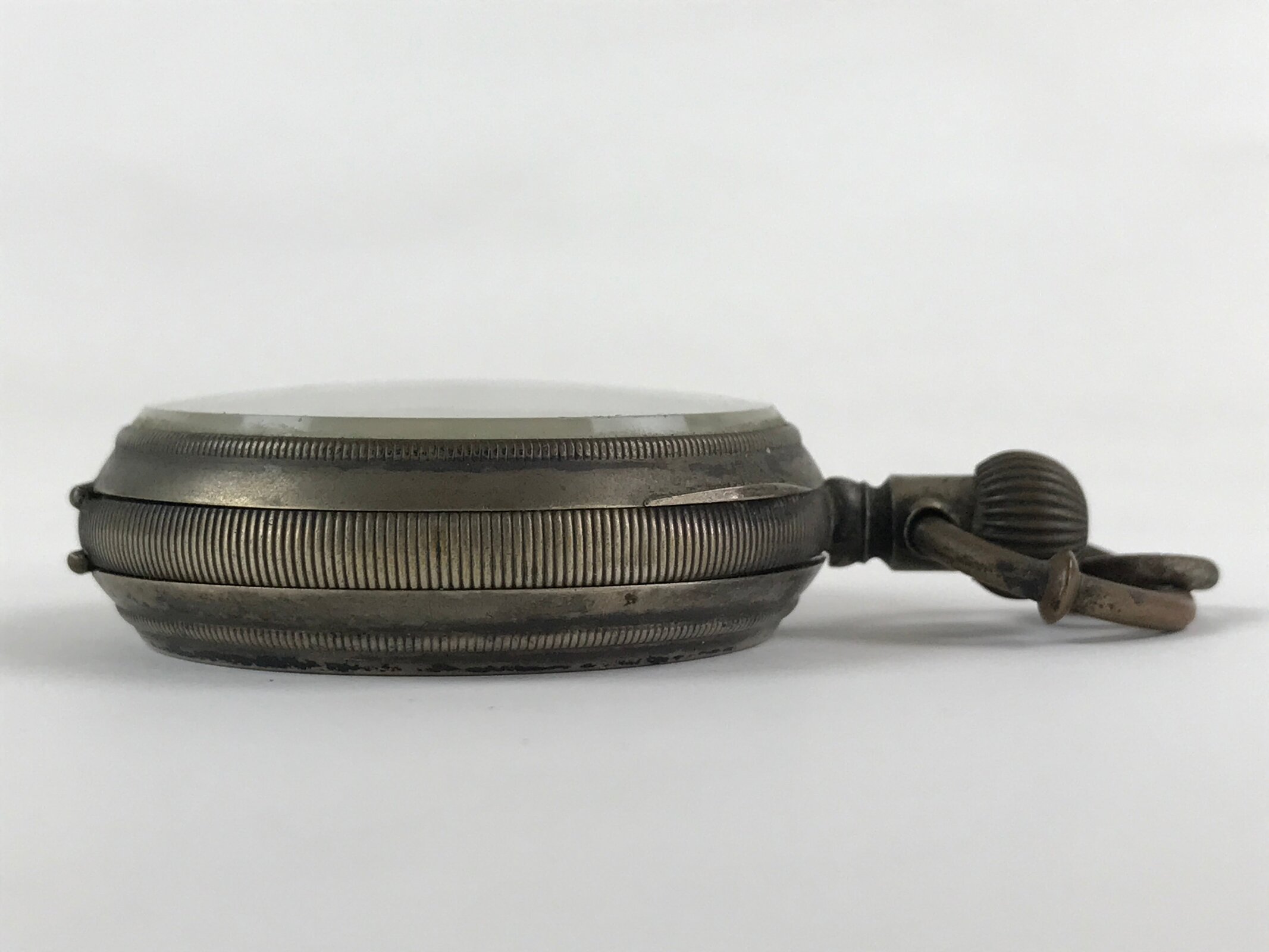 Japanese Pocket Watch Vtg Kaichu-Dokei Open Face Type Standard Style Silver JK54