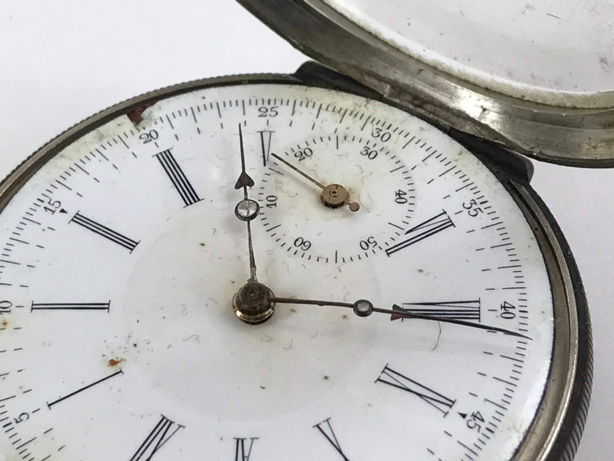 Japanese Pocket Watch Vtg Kaichu-Dokei Open Face Type Standard Style Silver JK54