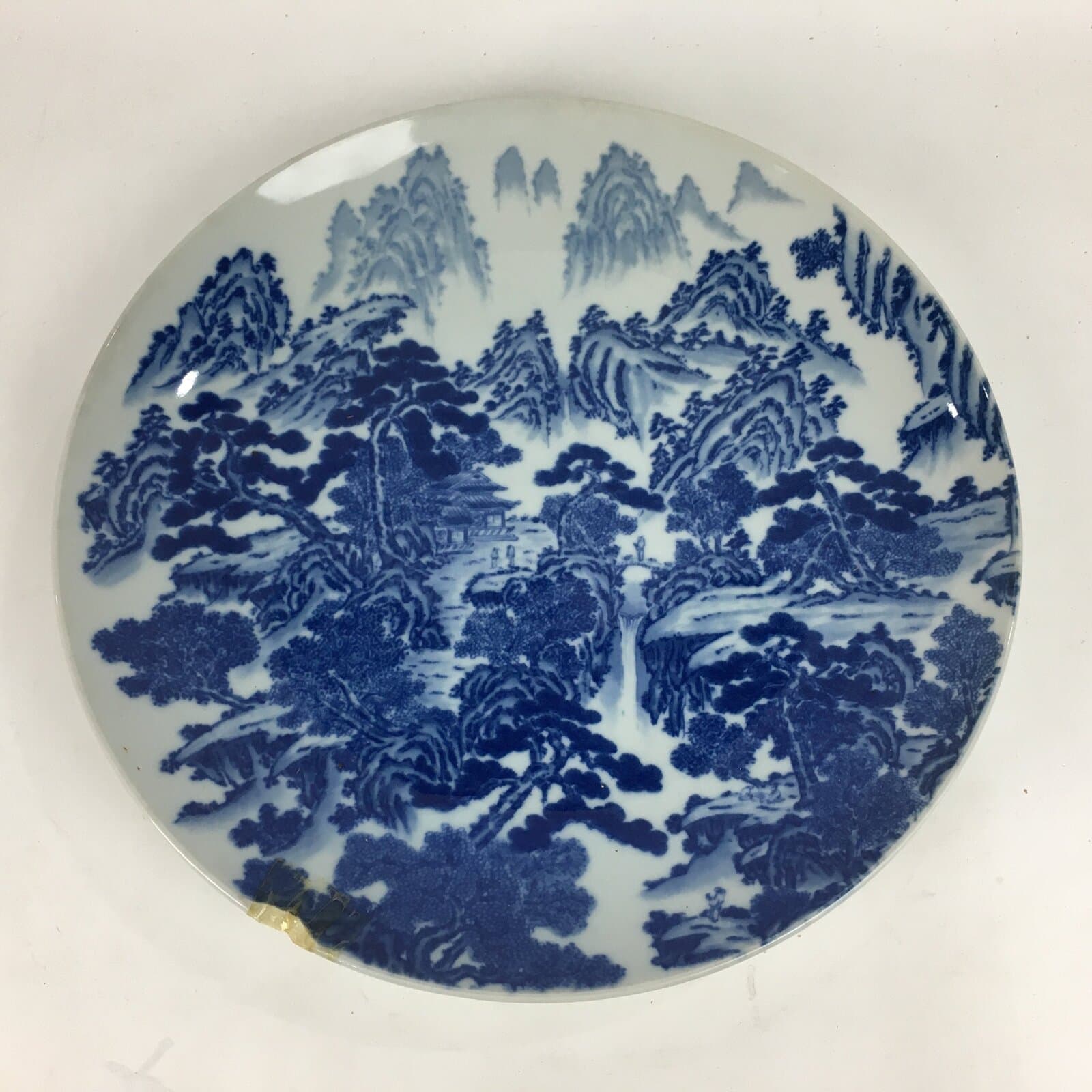 Japanese Porcelain Arita Ware Large Plate Centerpiec Vtg Round Blue 40.5cm PP649