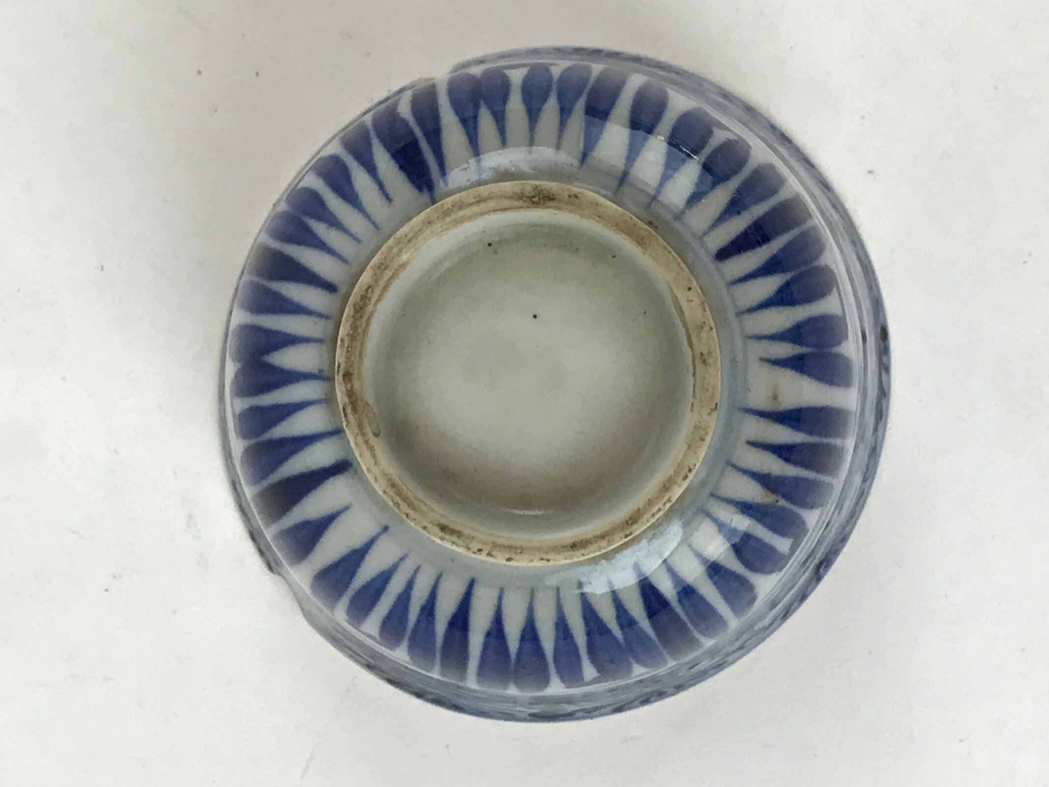 Japanese Porcelain Arita Ware Sometsuke Teacup Vtg Yunomi Flower Sencha TC395