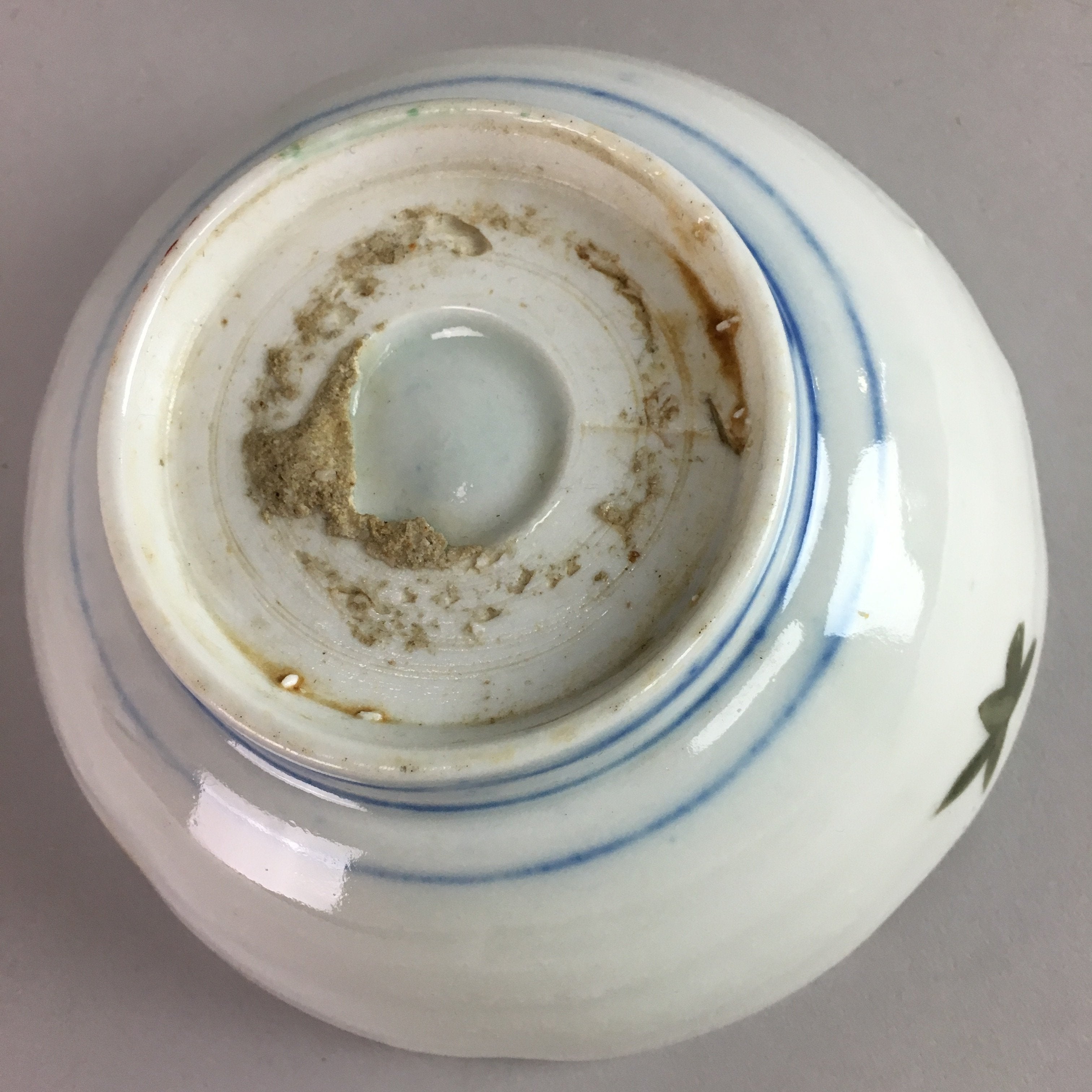 Japanese Porcelain Bowl Vtg Kobachi C1930 Floral Butterfly Design PT417