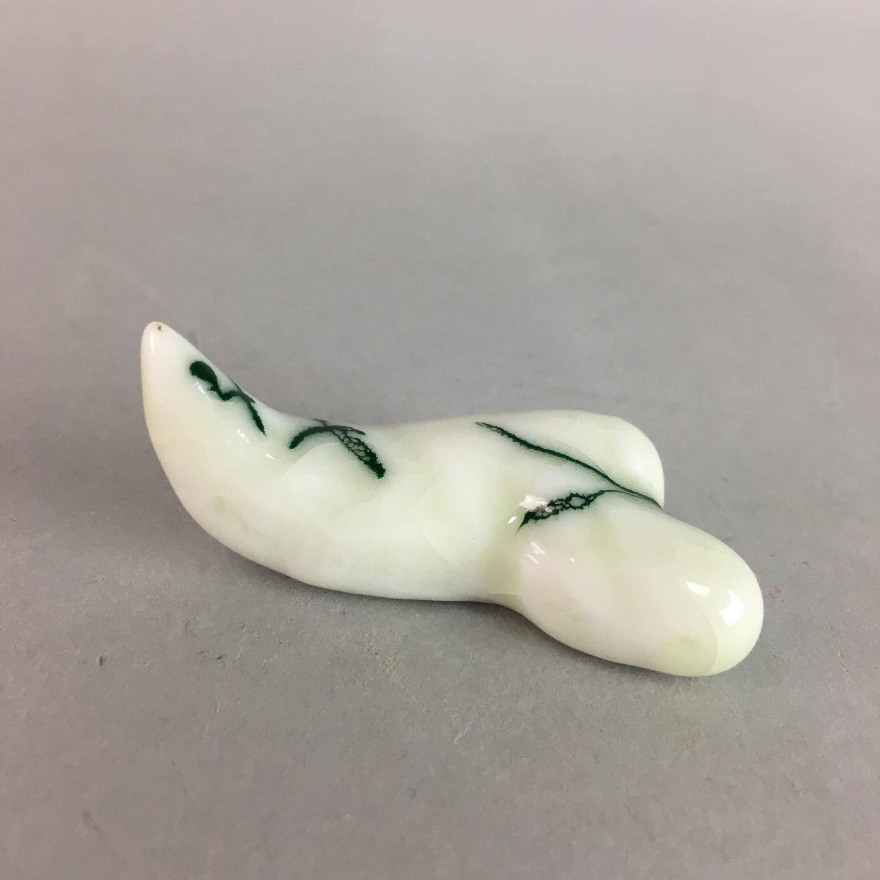 Japanese Porcelain Chopstick Rest Holder Vtg Bamboo Sprout Handmade CR185