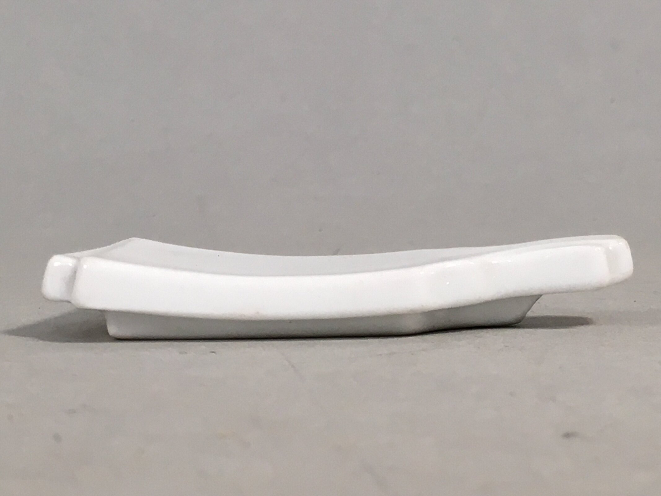 Japanese Porcelain Chopstick Rest Holder Vtg Hagoita White Paddle Handmade CR193