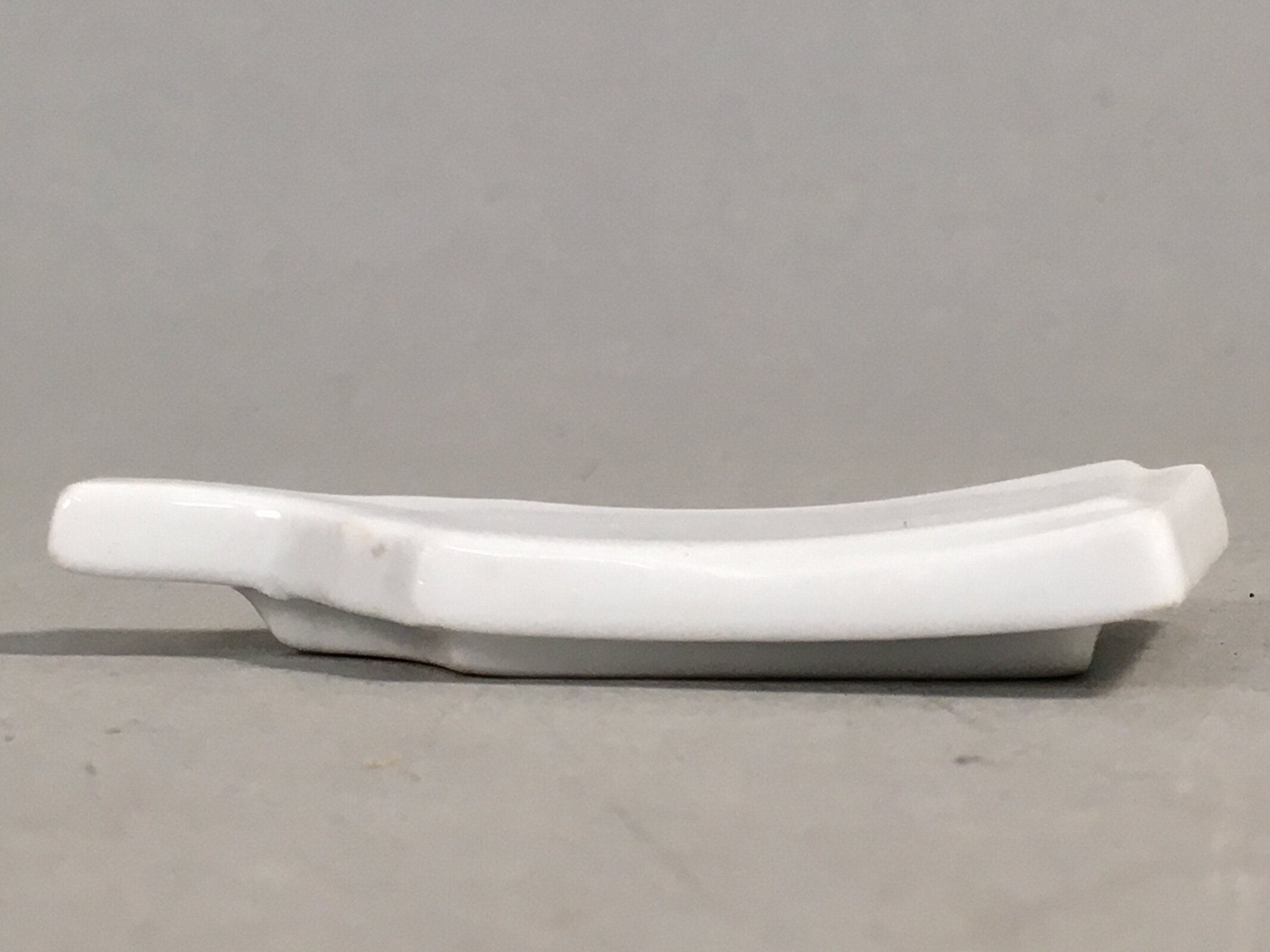 Japanese Porcelain Chopstick Rest Holder Vtg Hagoita White Paddle Handmade CR193