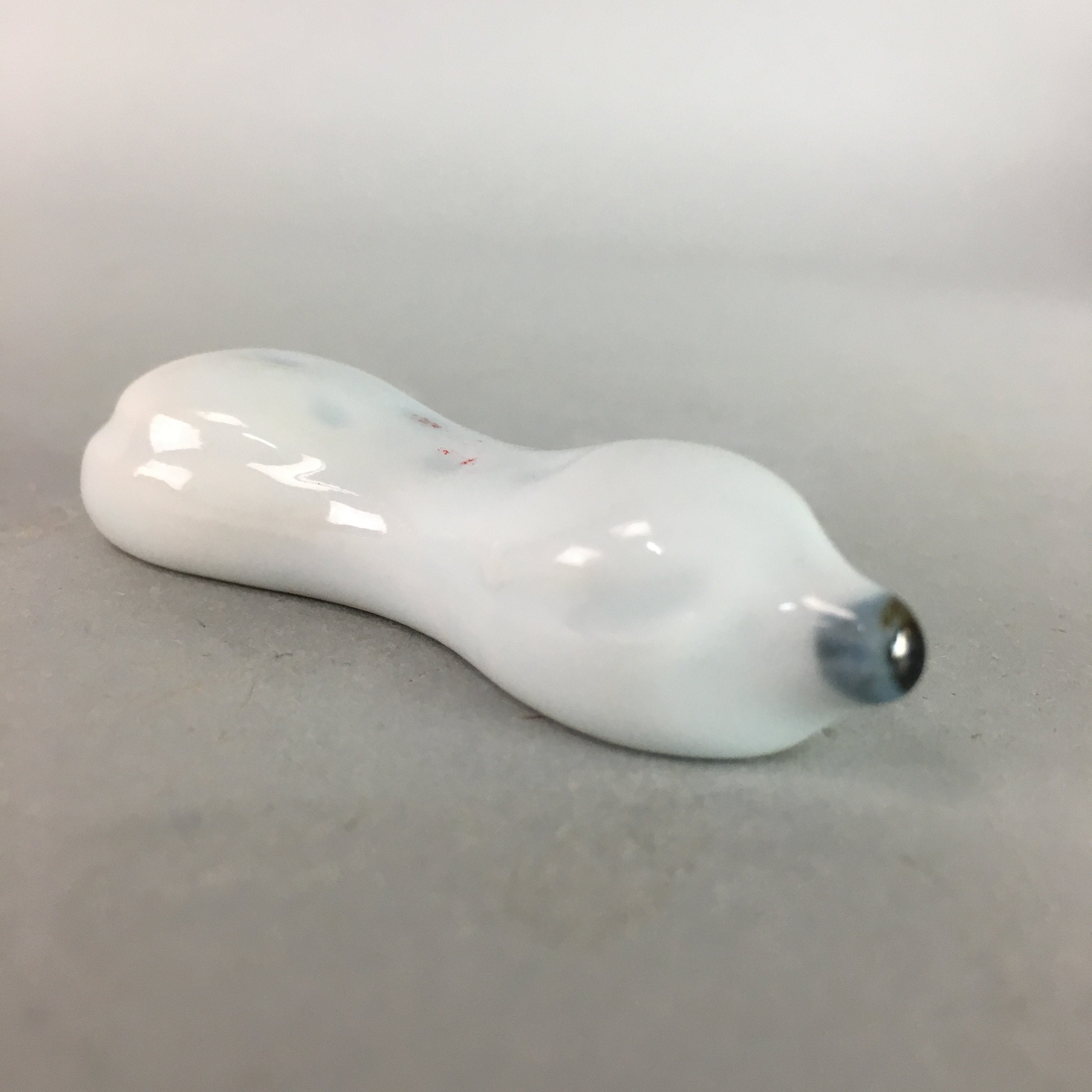 Japanese Porcelain Chopstick Rest Holder Vtg Hashioki White Gourd CR152