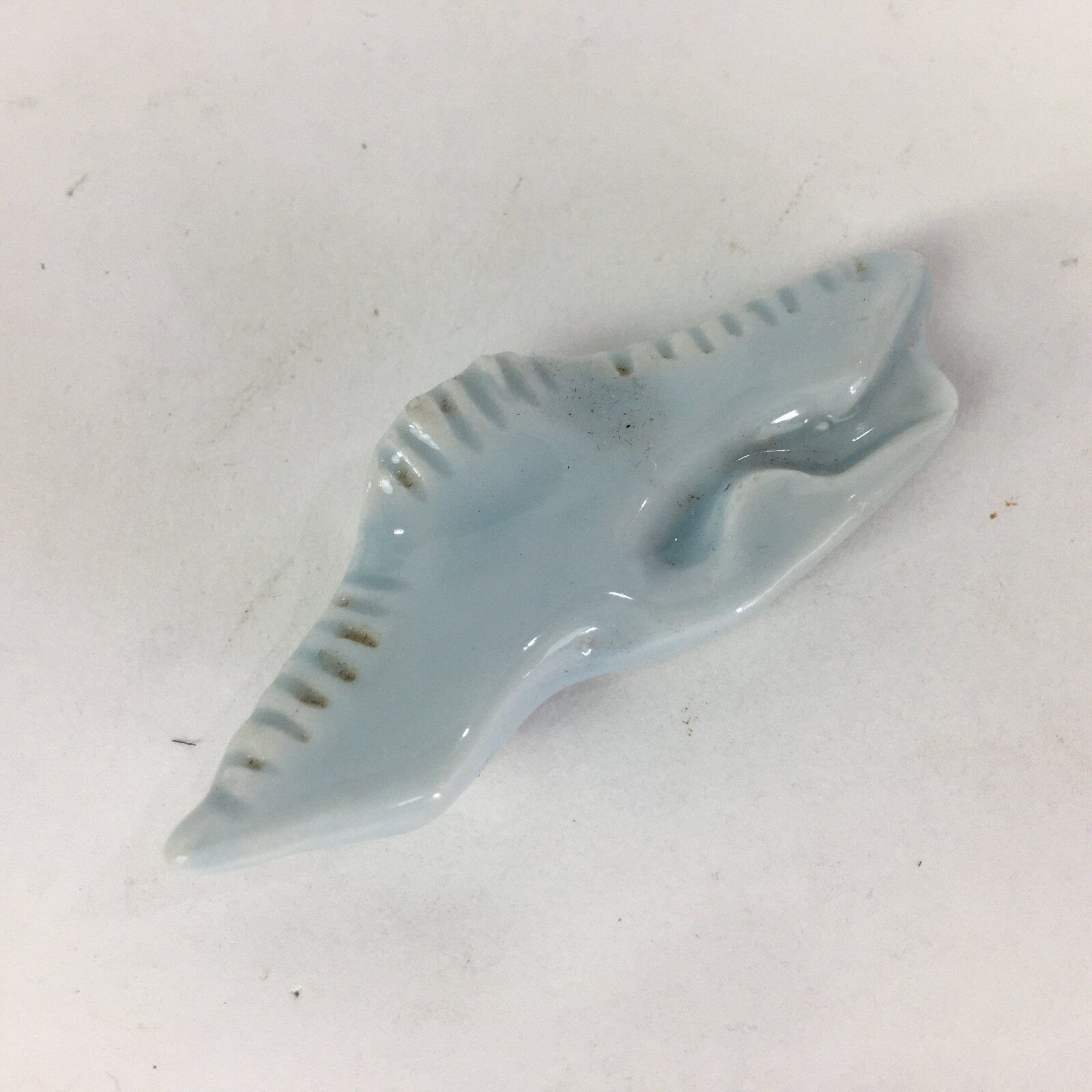 Japanese Porcelain Chopstick Rest Holder Vtg Light Blue Crane Hashioki CR234