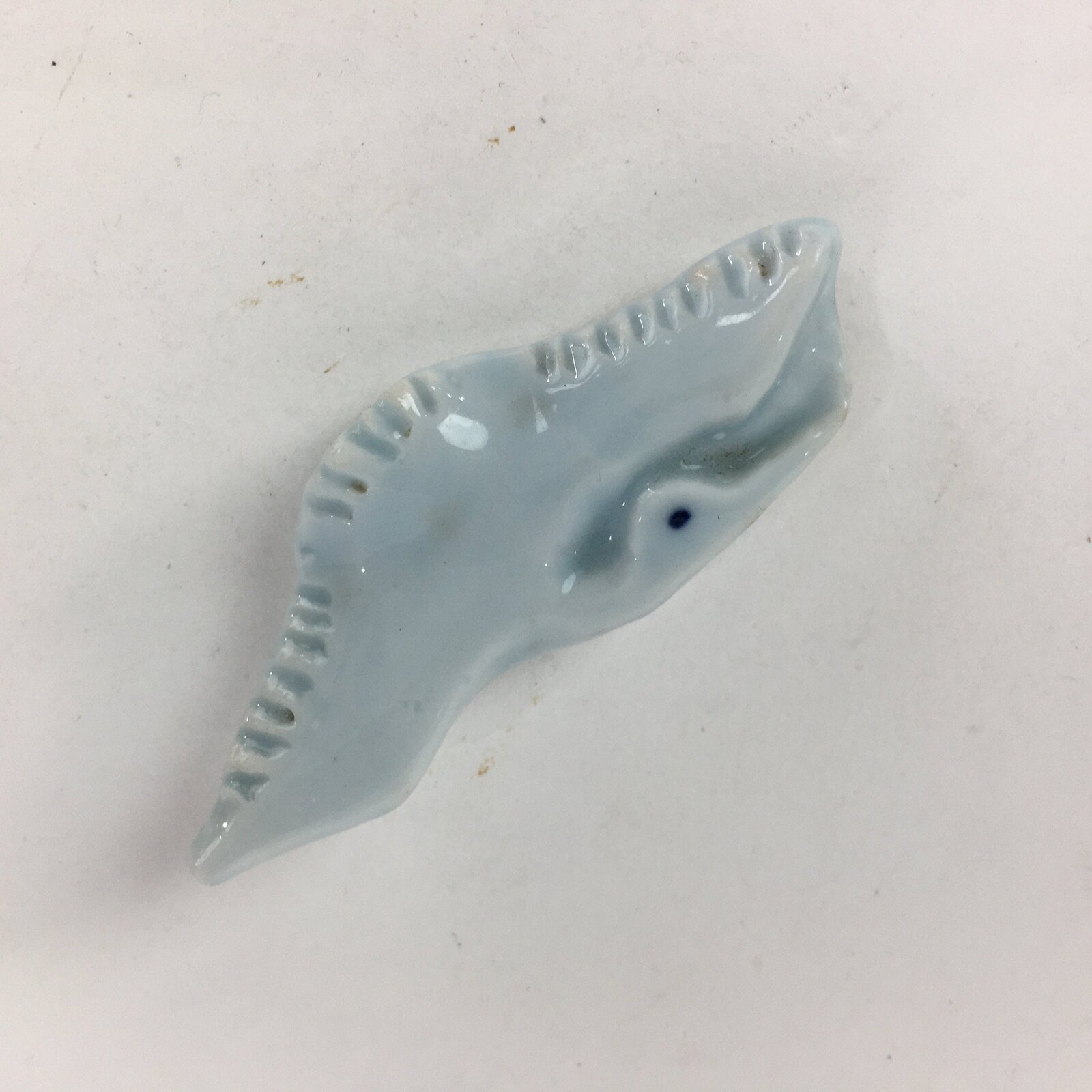 Japanese Porcelain Chopstick Rest Holder Vtg Light Blue Crane Hashioki CR235