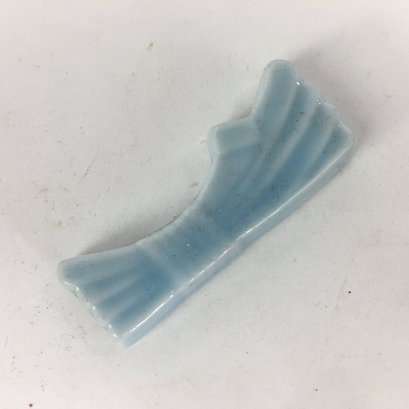 Japanese Porcelain Chopstick Rest Holder Vtg Light Blue Ribbon Hashioki CR225