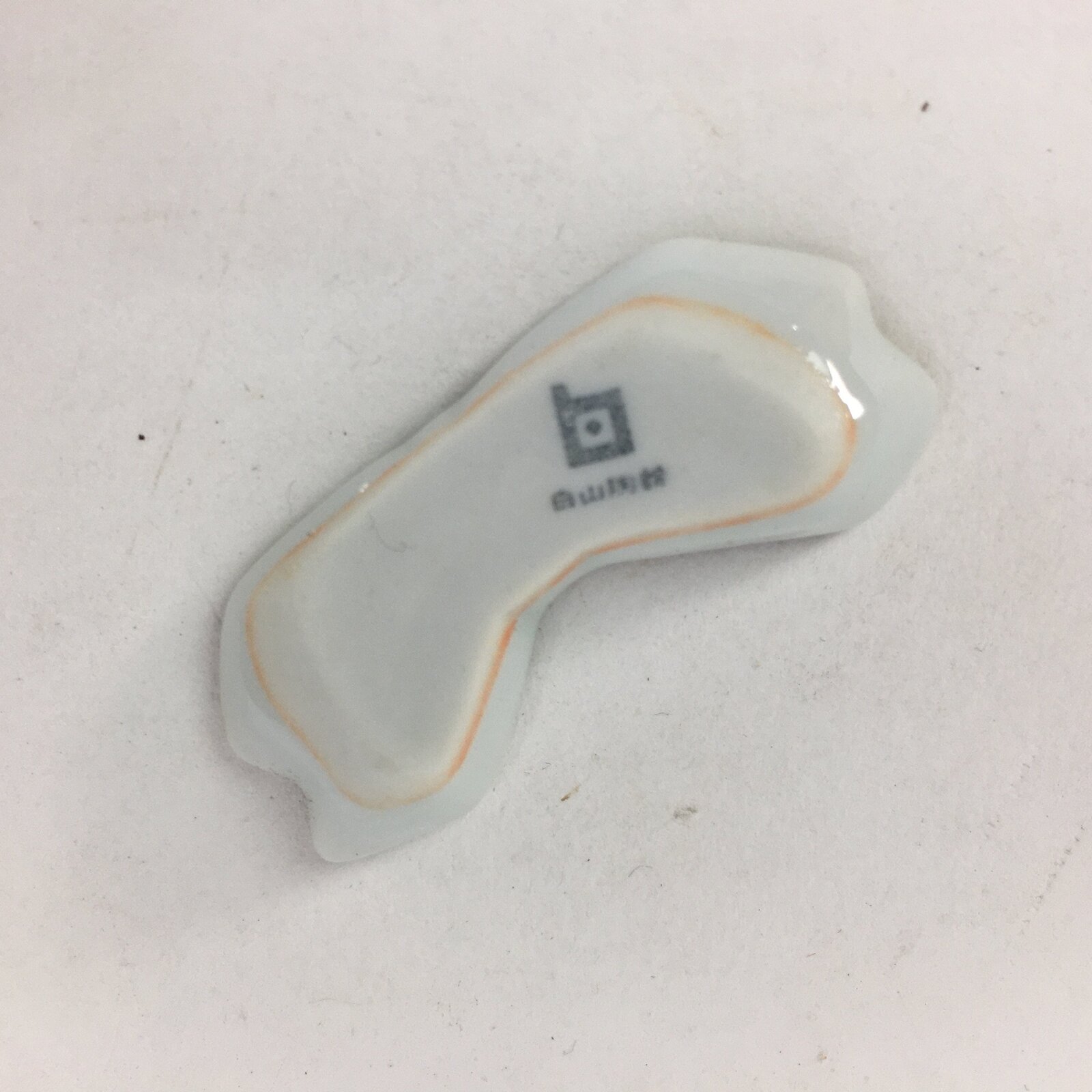 Japanese Porcelain Chopstick Rest Holder Vtg New leaves Green Hashioki CR239