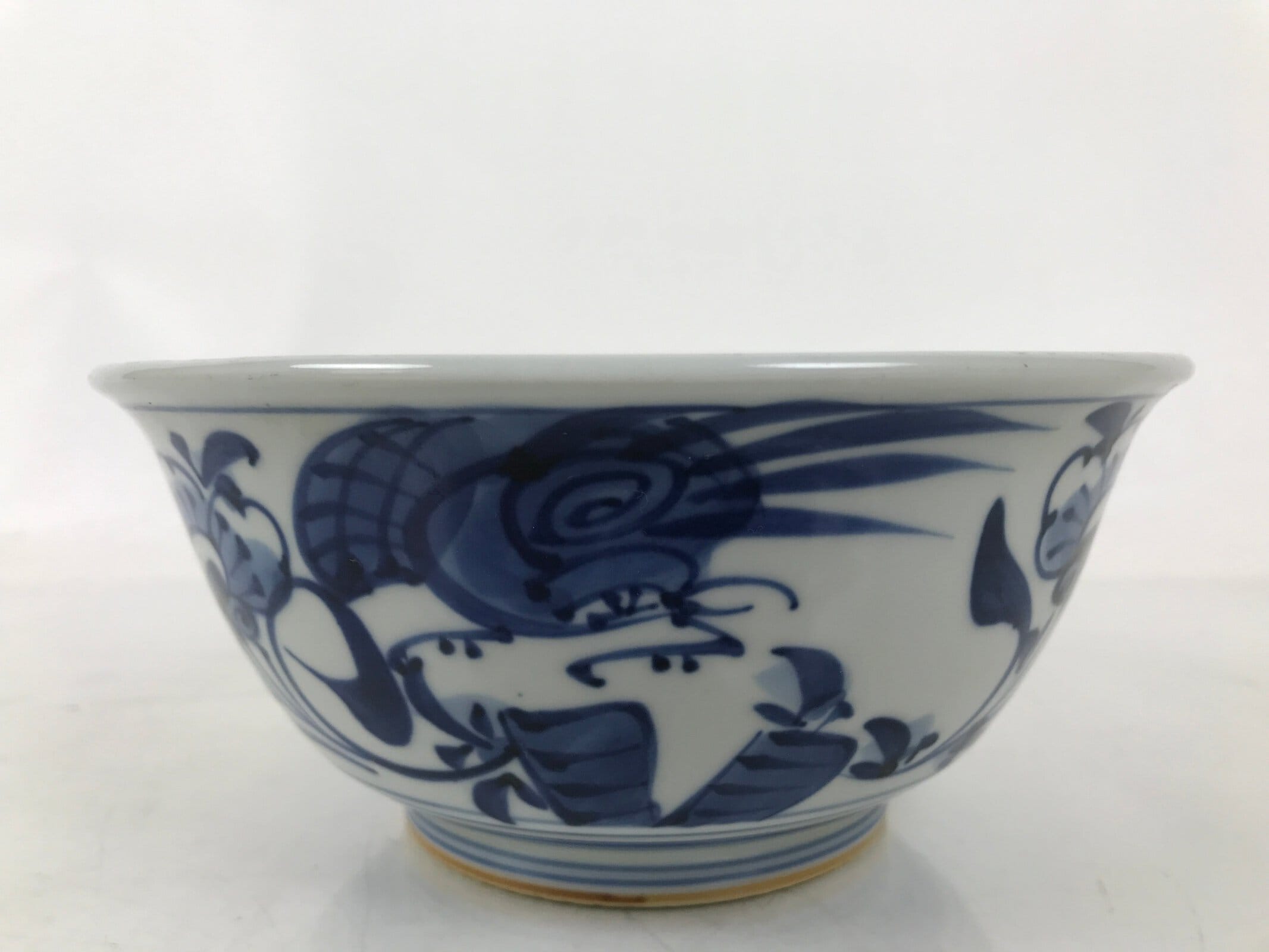 Japanese Porcelain Donburi Bowl Soba Udon Noodle Soup Blue White Sometsuke Y399