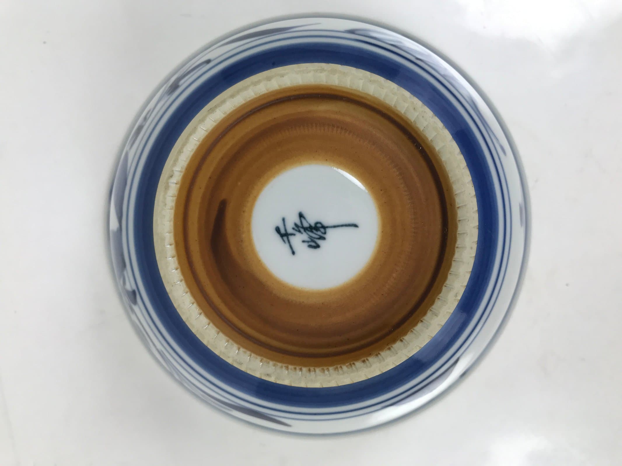 Japanese Porcelain Donburi Bowl Soba Udon Noodle Soup Blue White Sometsuke Y399