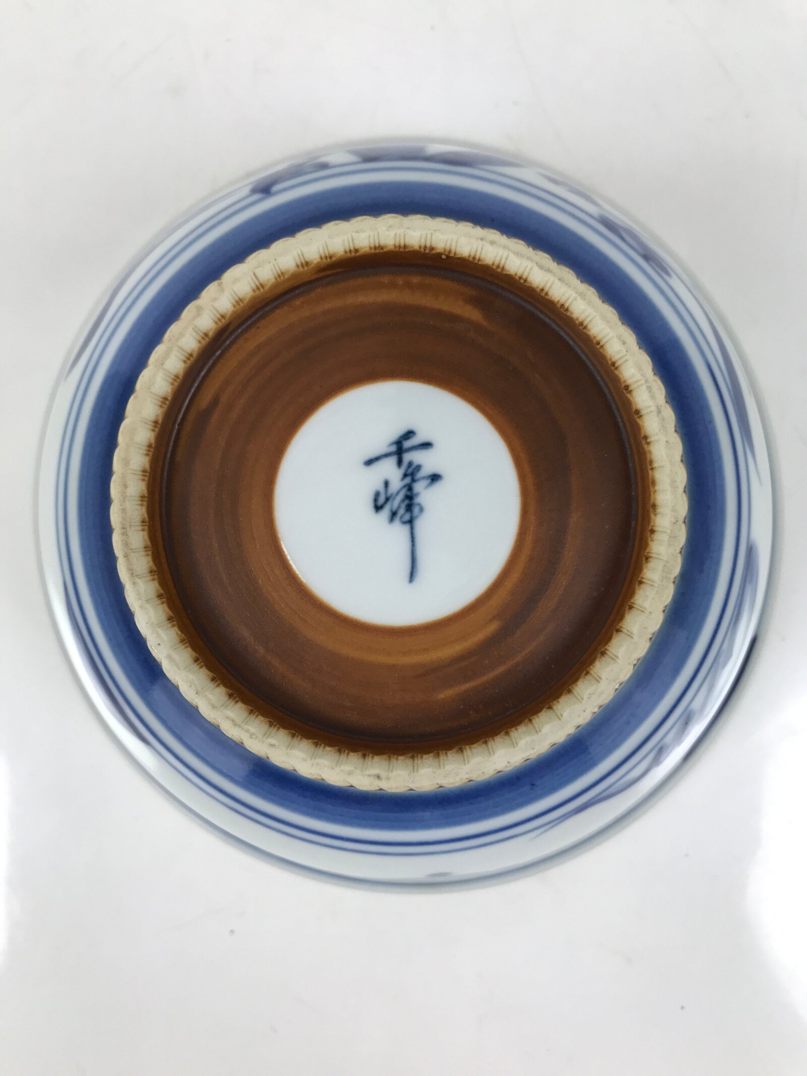 Japanese Porcelain Donburi Bowl Soba Udon Noodle Soup Blue White Sometsuke Y401