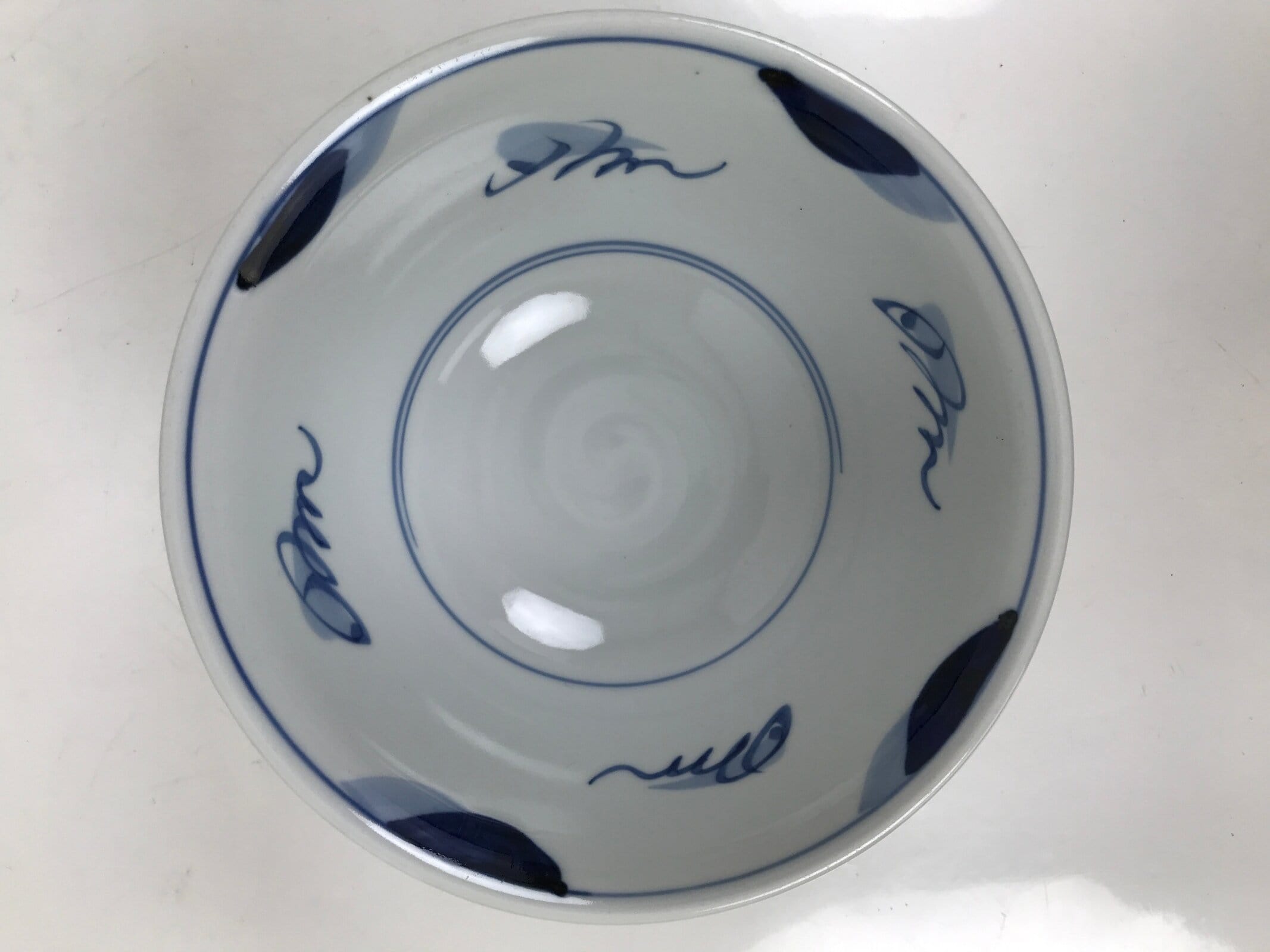 Japanese Porcelain Donburi Bowl Soba Udon Noodle Soup Blue White Sometsuke Y405