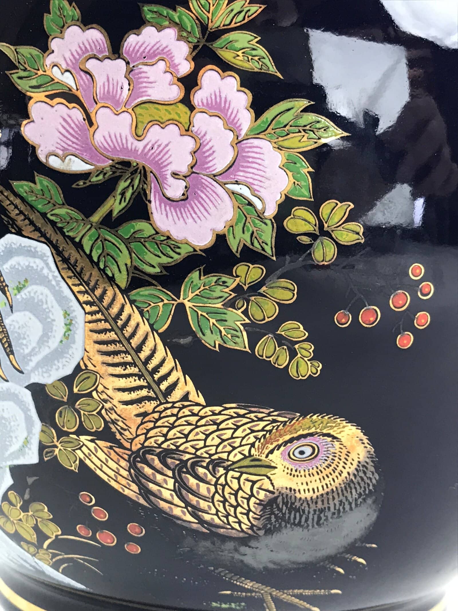 Japanese Porcelain Flower Vase Kutani ware Vtg Kabin Ikebana Arrangement FK40