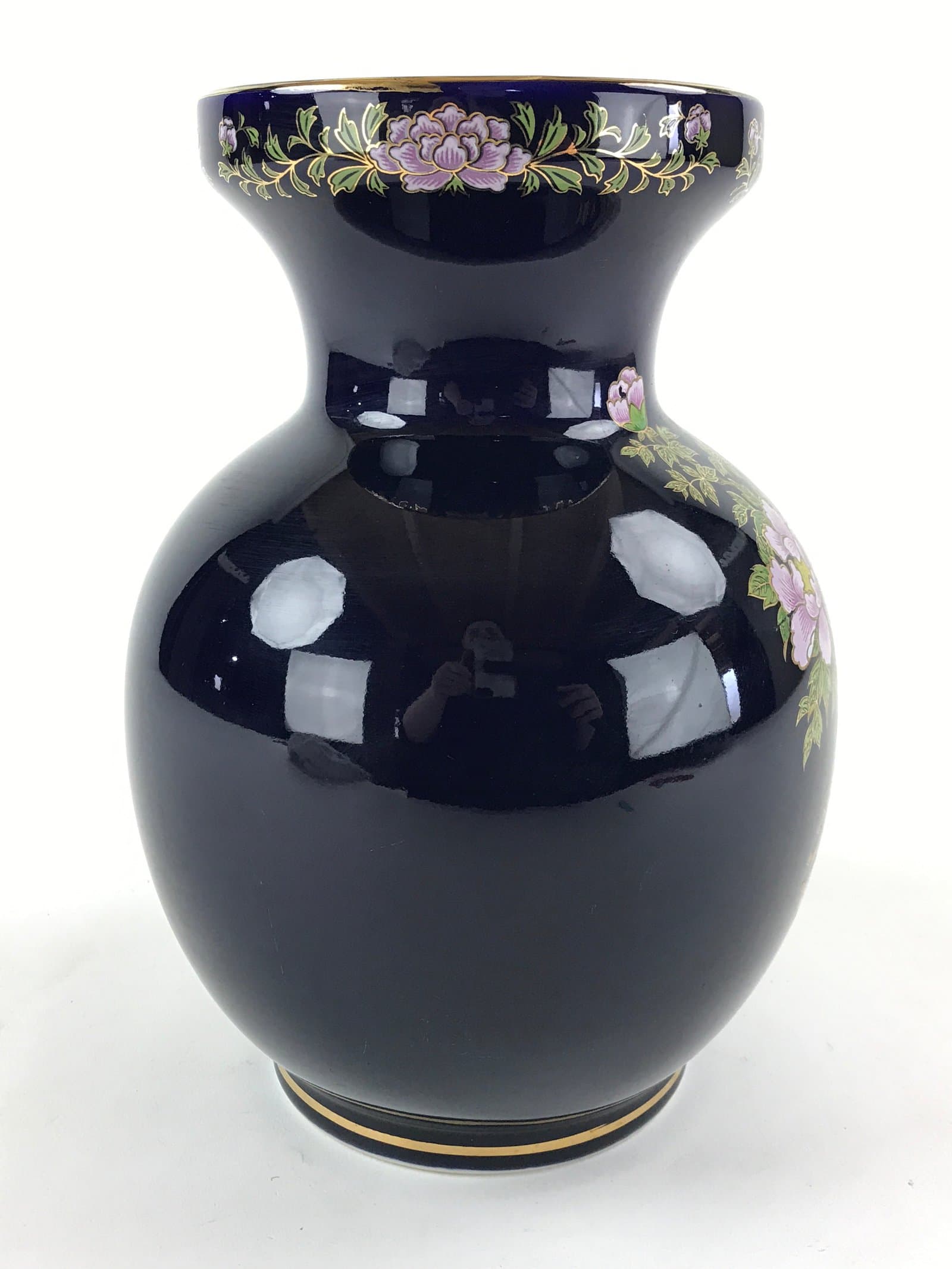 Japanese Porcelain Flower Vase Kutani ware Vtg Kabin Ikebana Arrangement FK40