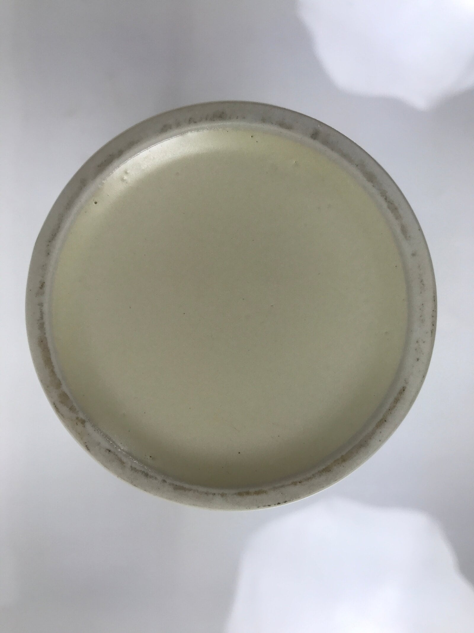 Japanese Porcelain Flower Vase Vtg Ikebana Kabin Cylindrical Pale Yellow FK219