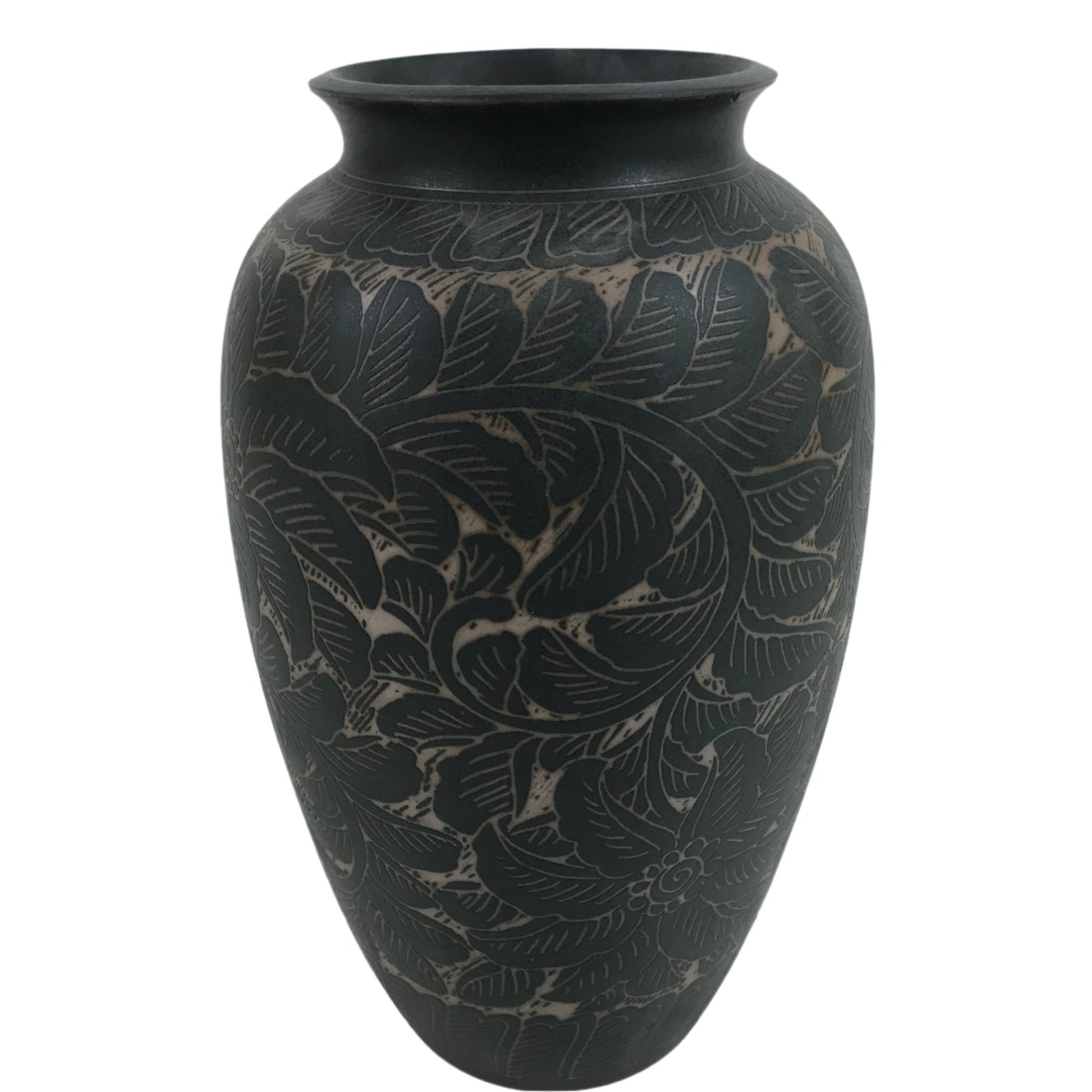 Japanese Porcelain Flower Vase Vtg Ikebana Kabin Gray FK143