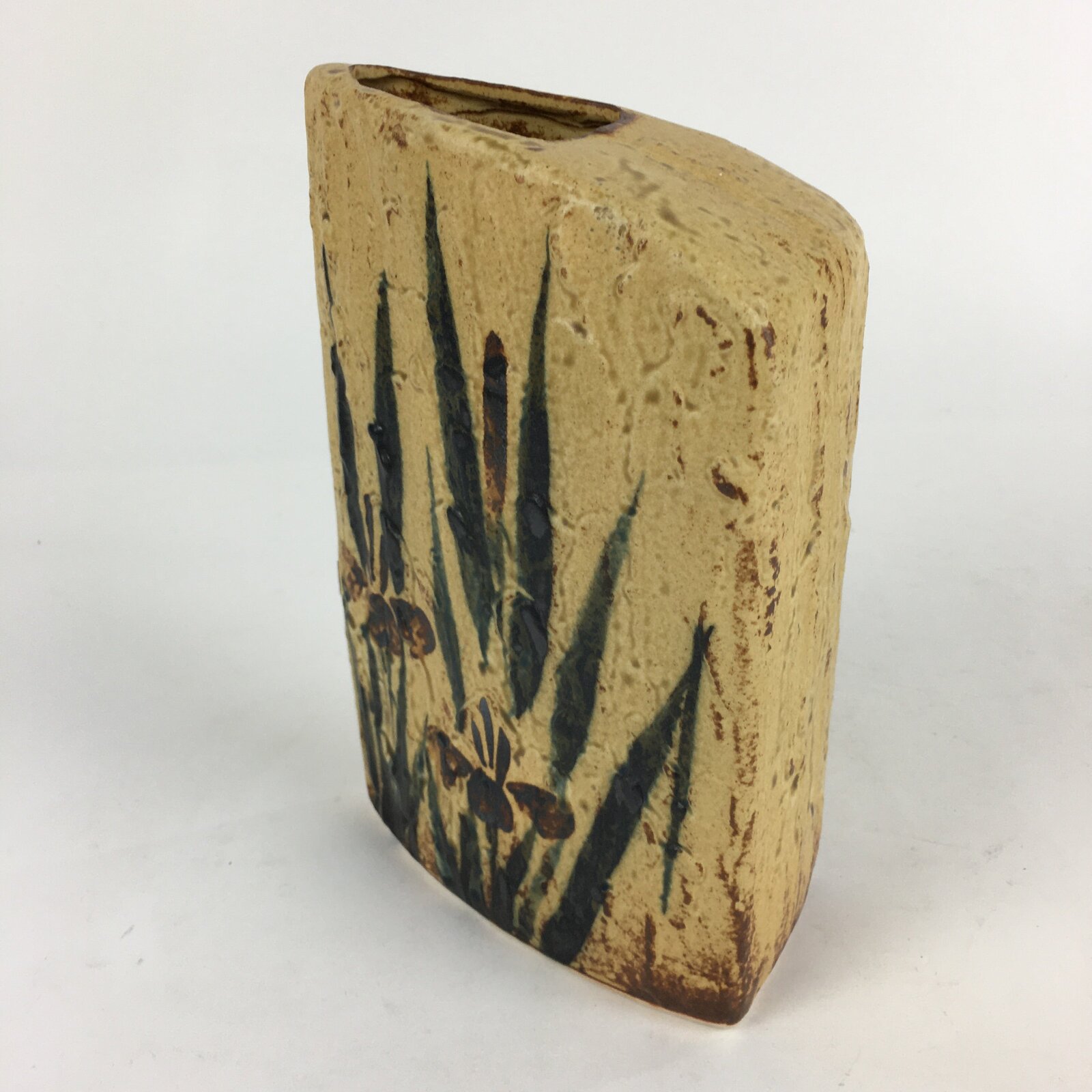 Japanese Porcelain Flower Vase Vtg Kabin Ikebana Arrangement Yellow FV993