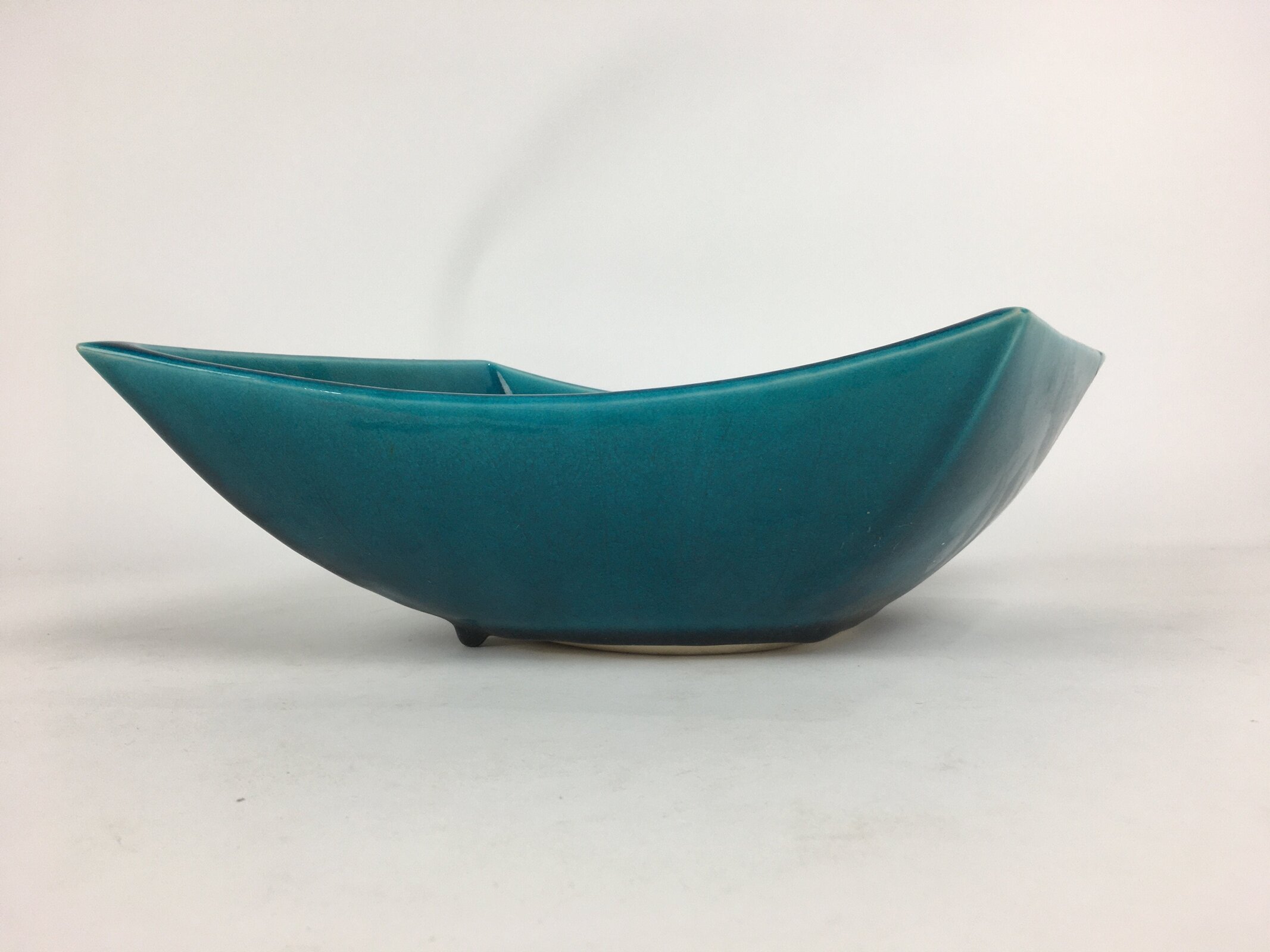 Japanese Porcelain Flower Vase Vtg Pottery Suiban Ikebana Arrangement PP758