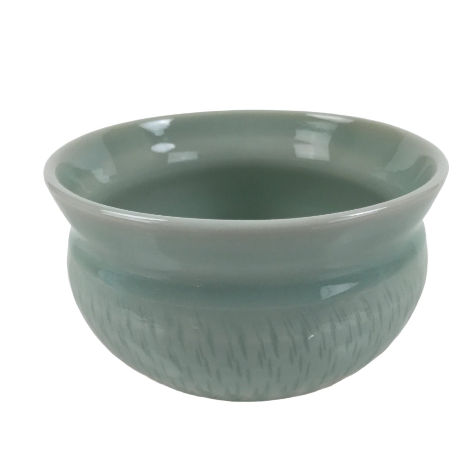 Japanese Porcelain Green Tea Bowl Matcha Chawan Vtg Celadon Seiji Blue CHB77