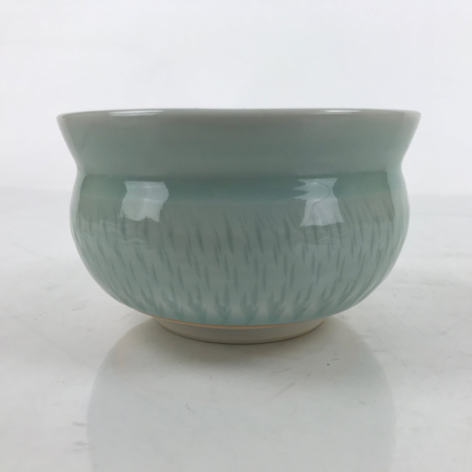 Japanese Porcelain Green Tea Bowl Matcha Chawan Vtg Celadon Seiji Blue CHB77